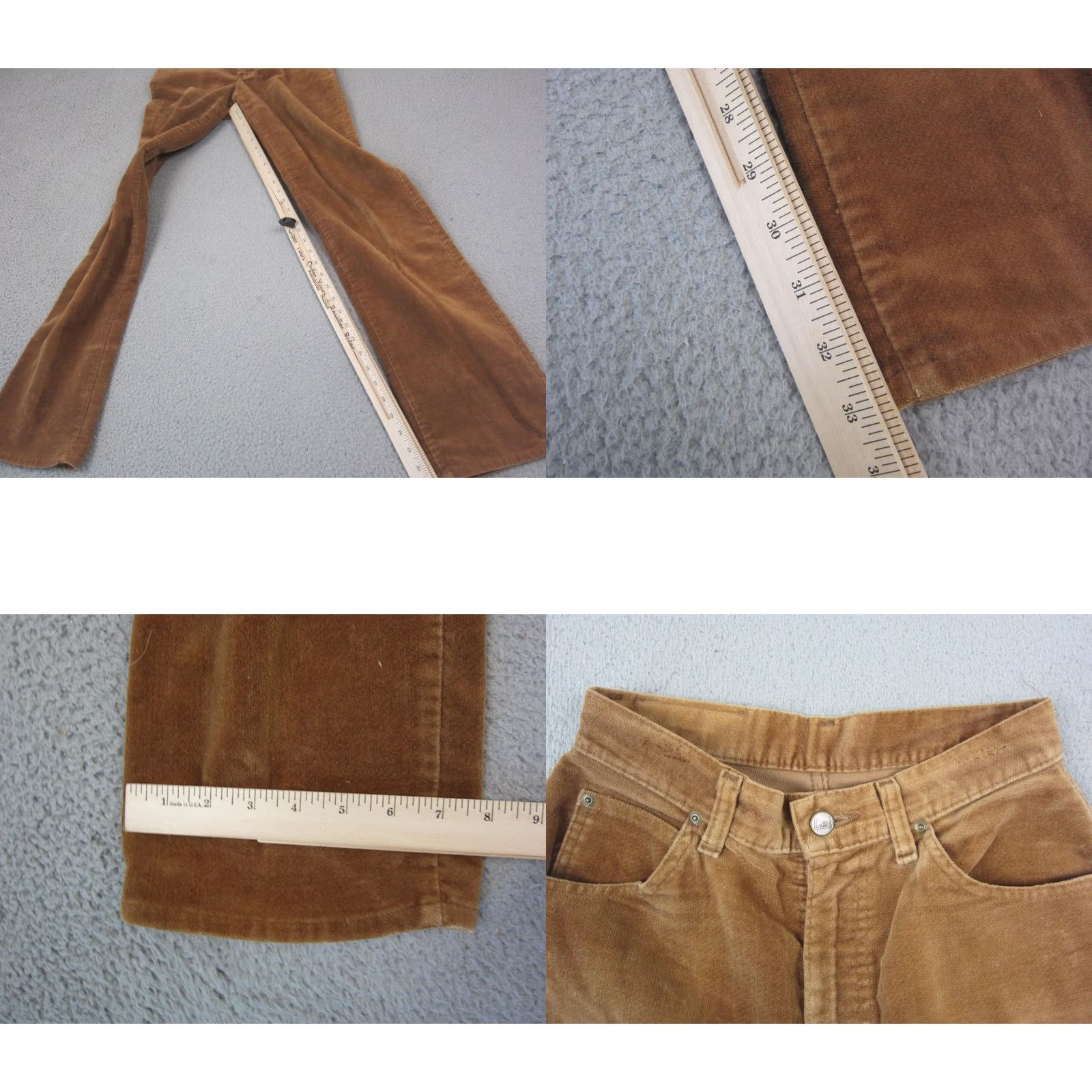Lee Vintage Lee Pants 26x33 Brown Straight Corduroy Talon Zip Made in USA 70s Womens Size 26" / US 2 / IT 38 - 8 Thumbnail