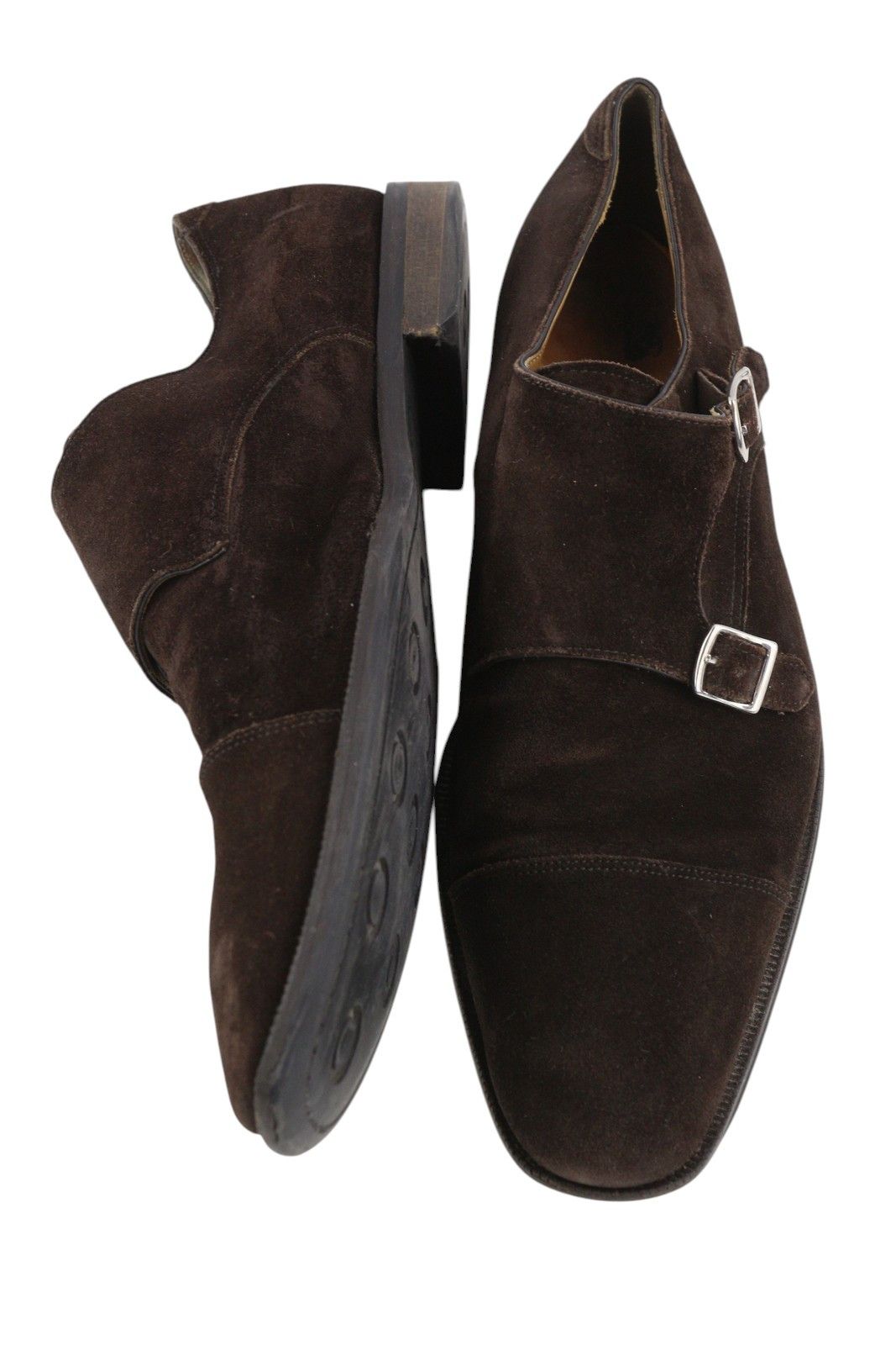 Suitsupply EU44 Brown Suede Leather Square Toe Monk Shoes 83576 Size US 11 / EU 44 - 6 Thumbnail