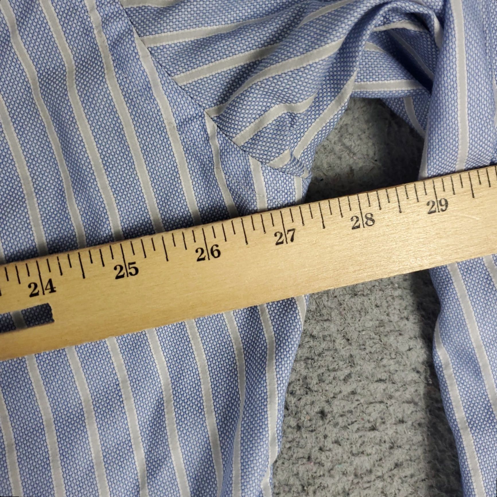 Faconnable Façonnable Men's Casual Button-Up Shirt - Large Blue Striped Long Sleeve Regular Fit Size US L / EU 52-54 / 3 - 7 Thumbnail