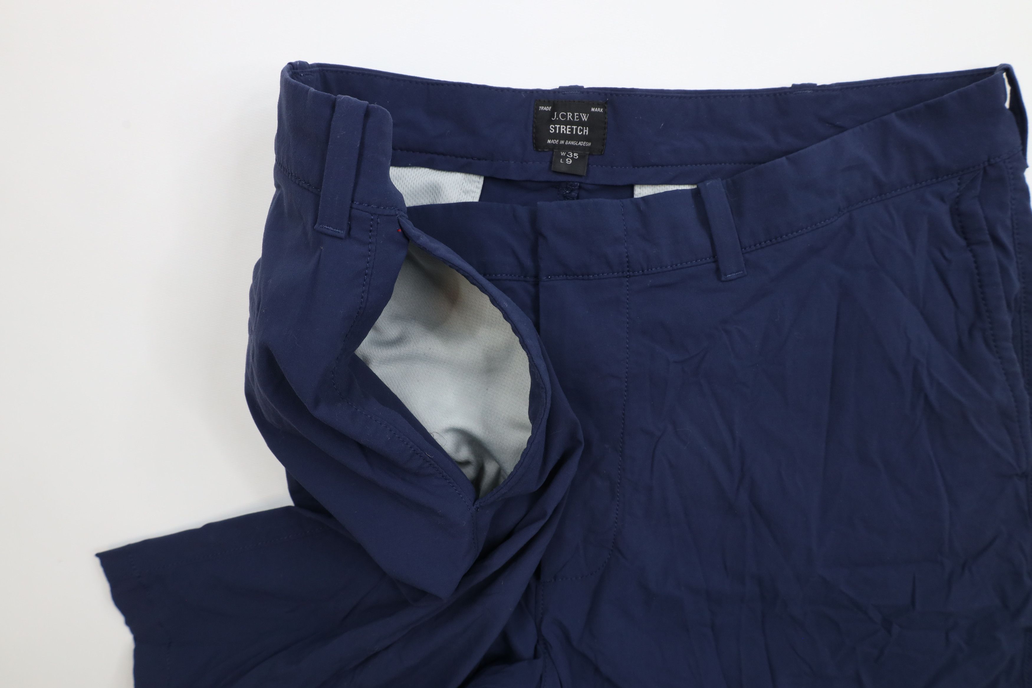 J.Crew × Vintage J Crew Stretch Tech Above Knee Chino Shorts Navy Blue Size US 35 - 8 Thumbnail