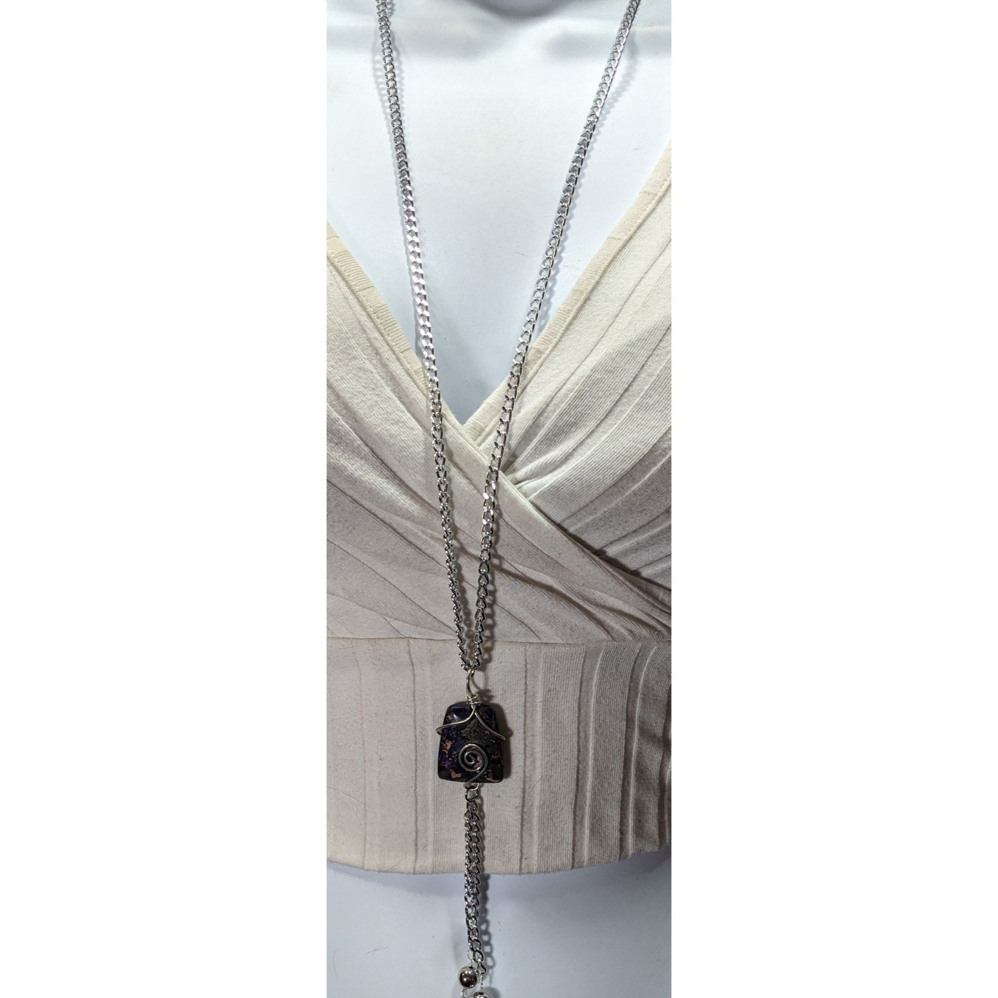 Handmade Handmade Wire Wrapped Agate Tassel Necklace Size ONE SIZE - 2 Thumbnail