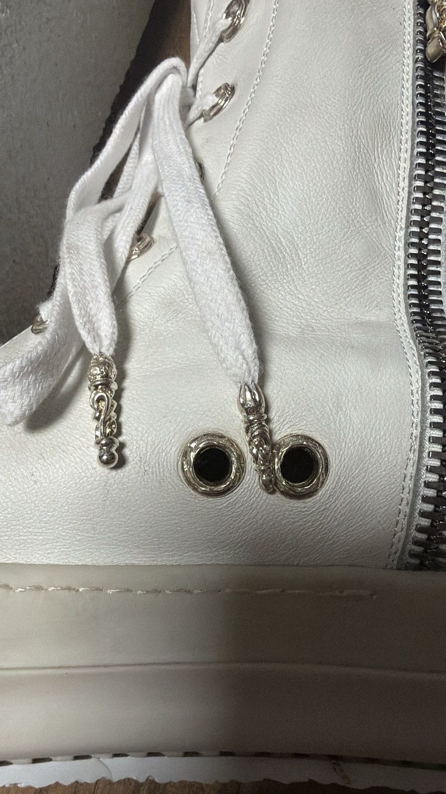 Chrome Hearts [EU45] Chrome Hearts Ramones with fleur white rhodium Size US 11.5 / EU 44-45 - 11 Thumbnail