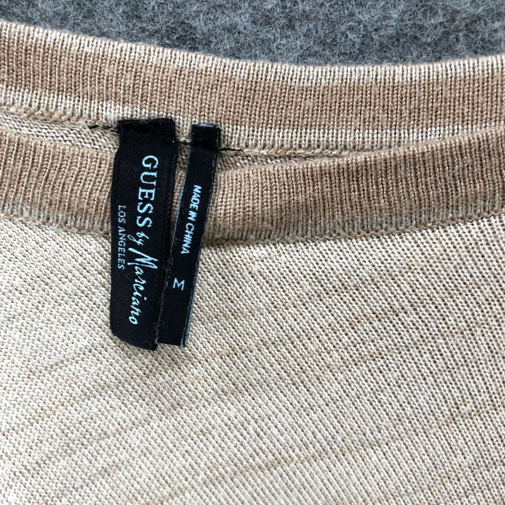 Guess GUESS Sweater Womens M Beige Brown Off Shoulder Lightweight Asymmetric Size M / US 6-8 / IT 42-44 - 6 Thumbnail