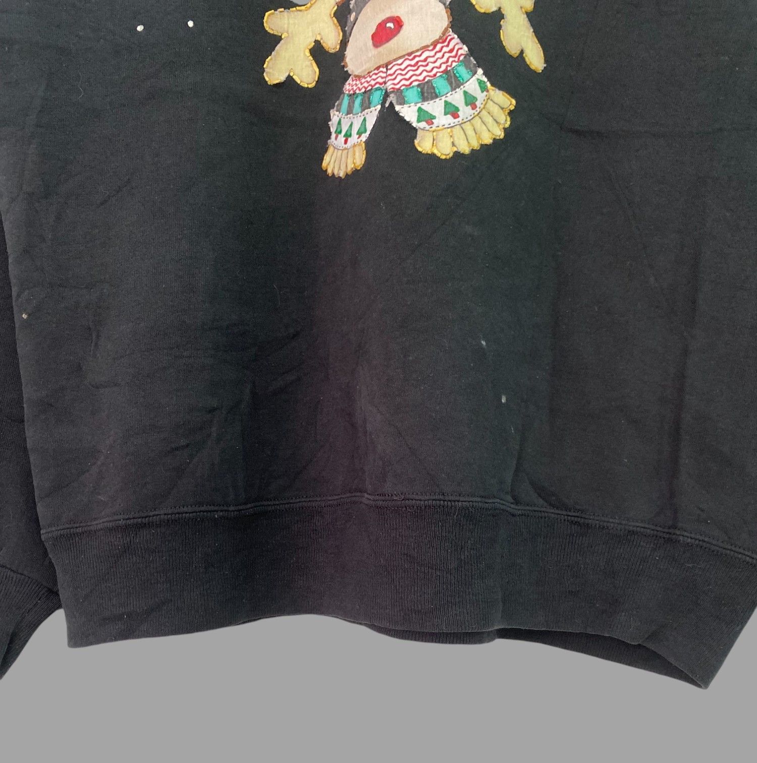 Jerzees × Vintage Reindeer Crewneck Sweatshirt Vintage Pullover Sweater Black Size US L / EU 52-54 / 3 - 5 Thumbnail