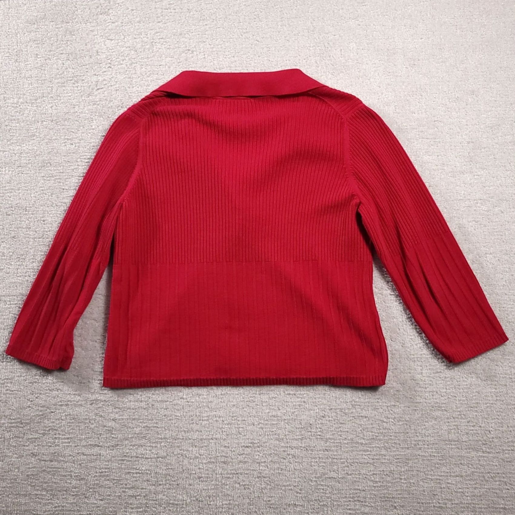 Croft & Barrow VINTAGE Croft & Barrow Cardigan Womens L Red Long Sleeve One-Button Top Size L / US 10 / IT 46 - 7 Thumbnail