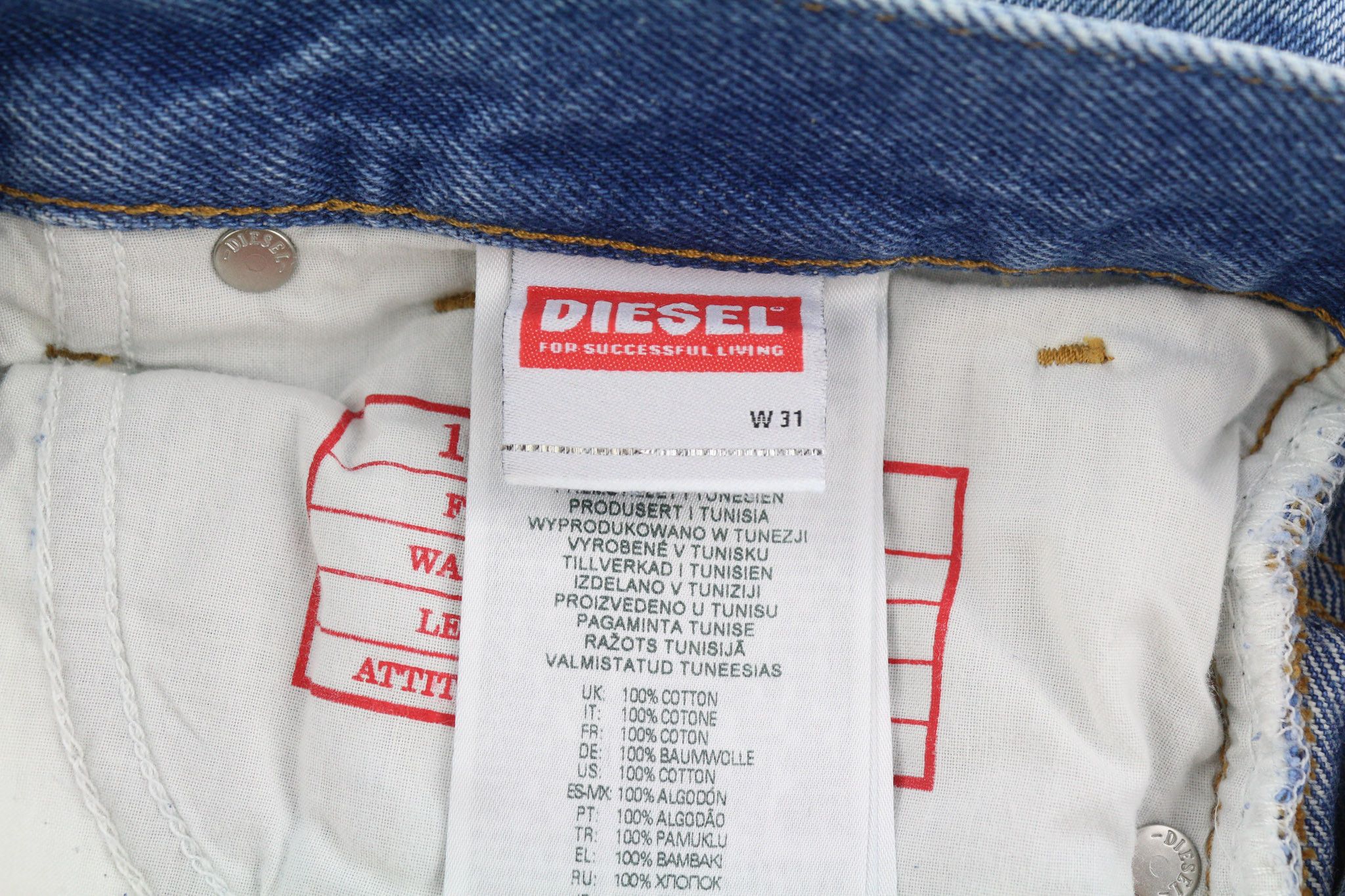 Diesel 1995 007F5 W31 Slim Straight Washed Blue Jeans 40223 Size US 31 - 10 Thumbnail