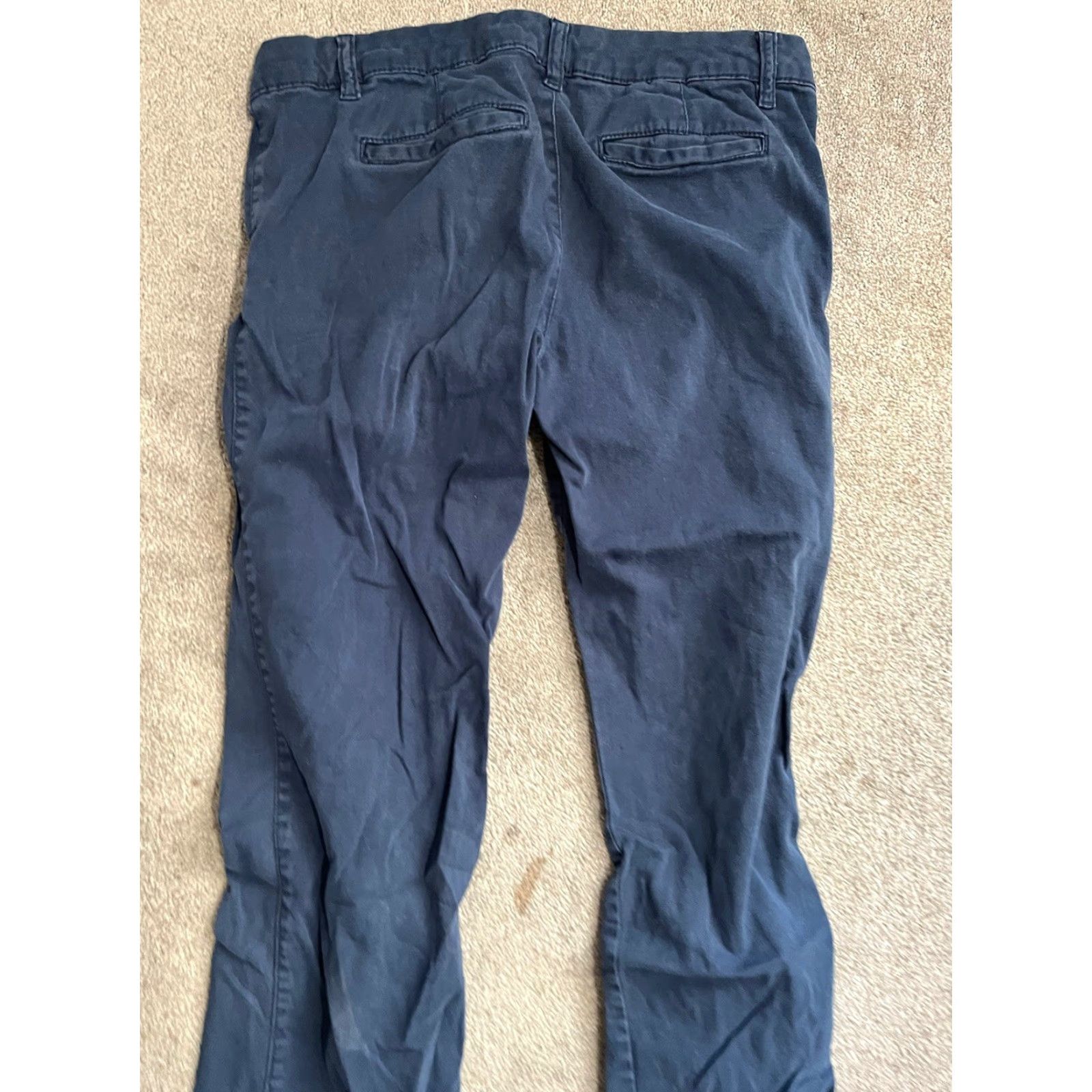 Vintage Aéropostale Women Skinny Stretch Chino Pants Navy Blue Size 8 Long Distresse Casual Everyday Wear Womens Pants Size 30" / US 8 / IT 44 - 4 Thumbnail