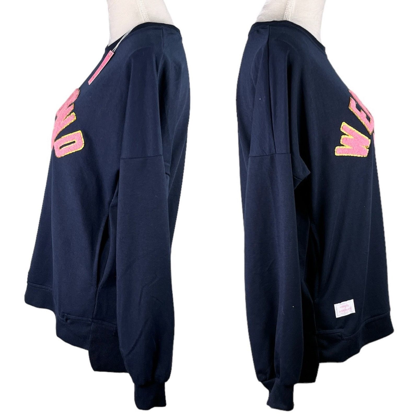 Other Simply Southern Weekend Sparkle Pullover Pockets Navy S New Size S / US 4 / IT 40 - 4 Thumbnail