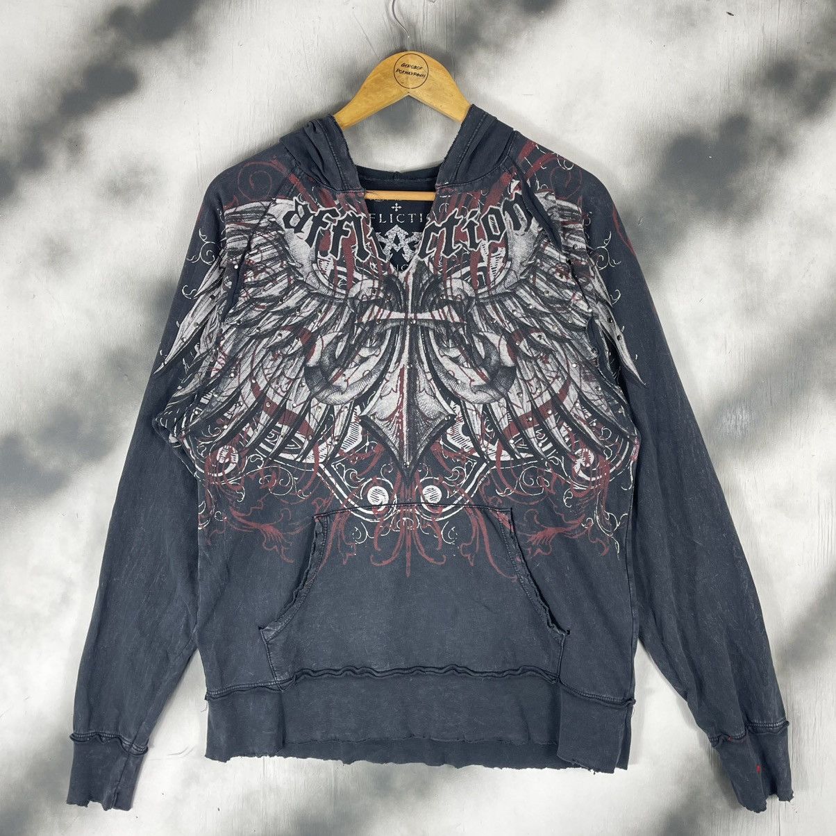Affliction Vintage AFFLICTION ANGELS WING MOTIVE HOODED Size US M / EU 48-50 / 2 - 9 Thumbnail