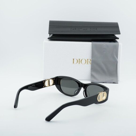Dior Dior 30MONTAIGNE S9U 10A0 Sunglasses Black Oval Frame Size ONE SIZE - 12 Thumbnail