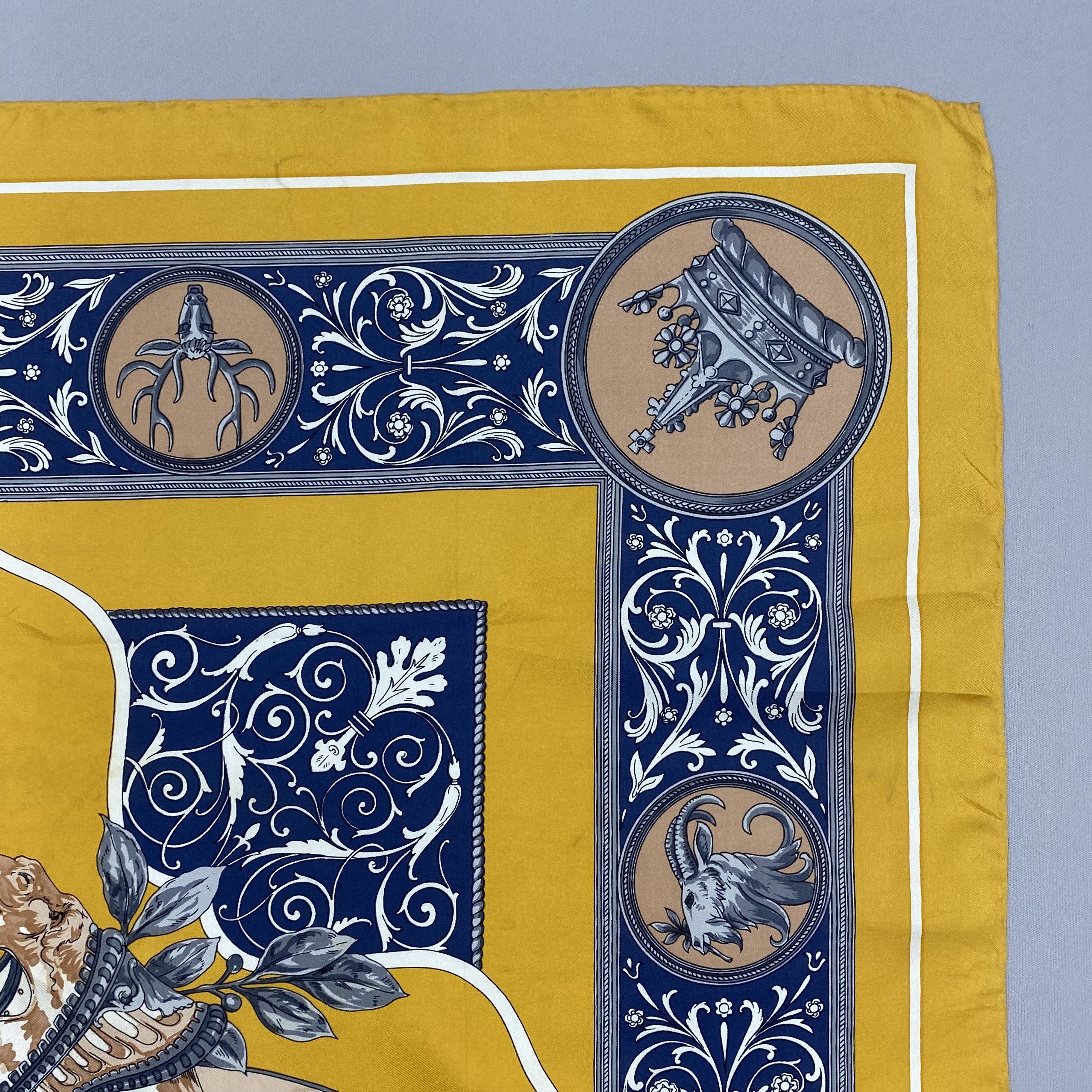 Japanese Brand Vintage Mythology SILK Scarf Twill Stole Wraps Scarves Size ONE SIZE - 6 Thumbnail