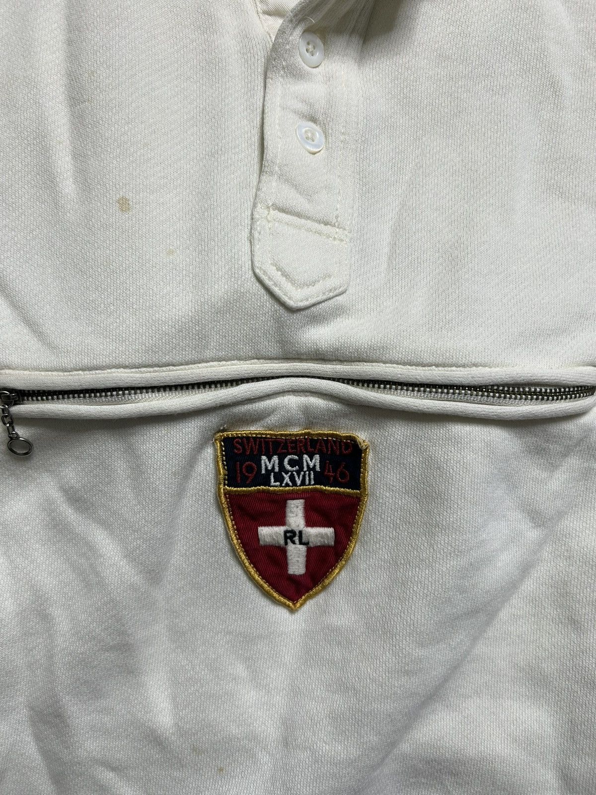 Polo Ralph Lauren Vintage 90s Polo Ralph Lauren Switzerland Quarter Sweatshirt Size US L / EU 52-54 / 3 - 6 Thumbnail