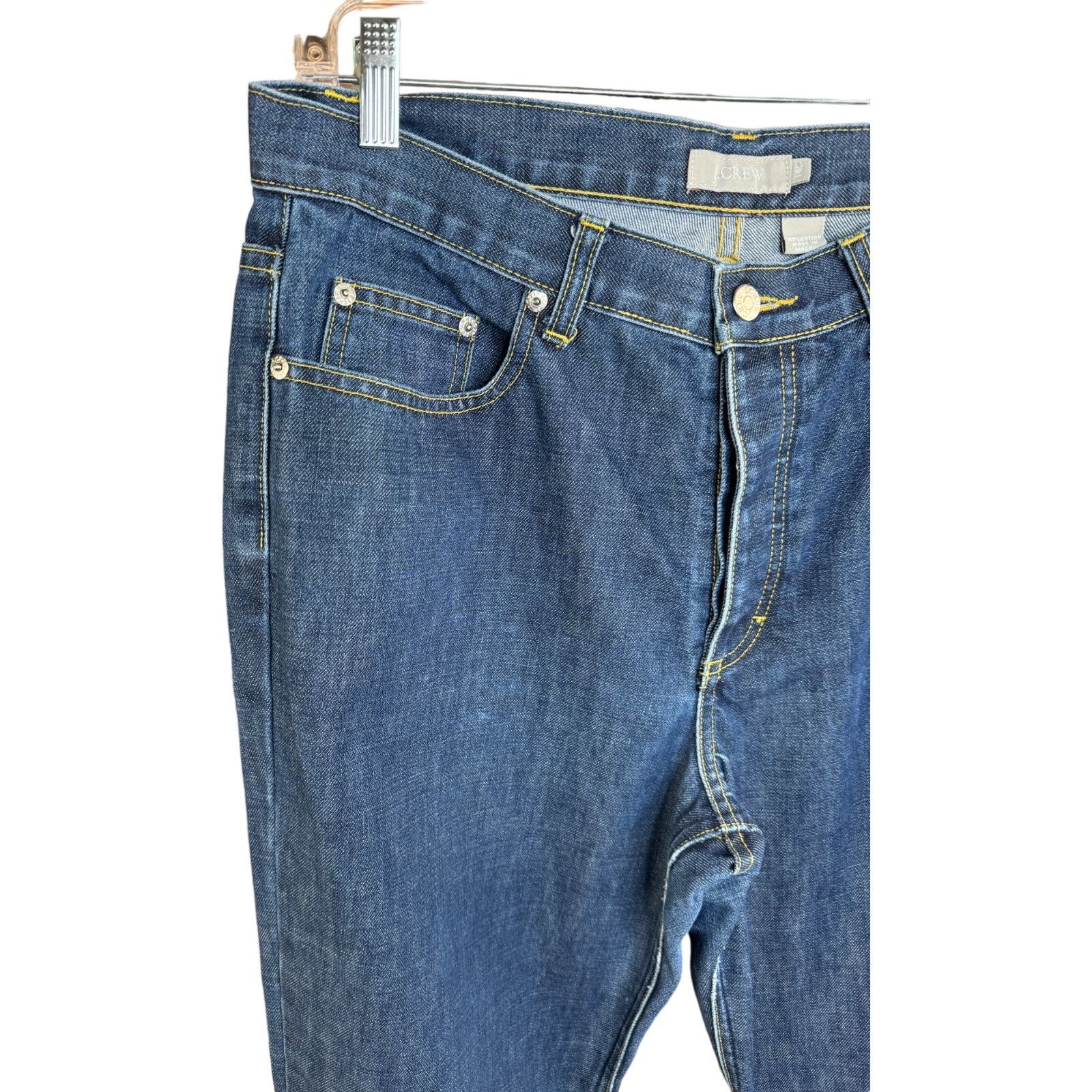 J.Crew J. Crew Dark Wash Button-Fly Boot Cut Jeans 14L 5-Pocket Size 36" / US 14 / IT 50 - 8 Thumbnail