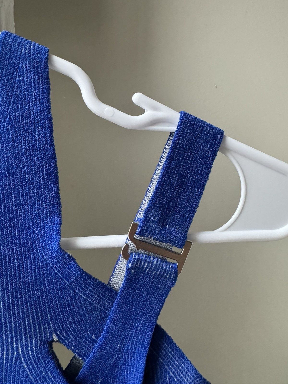 Dion Lee DION LEE Blue ribbed two-piece two-tone harness tank-top Size US XS / EU 42 / 0 - 3 Thumbnail