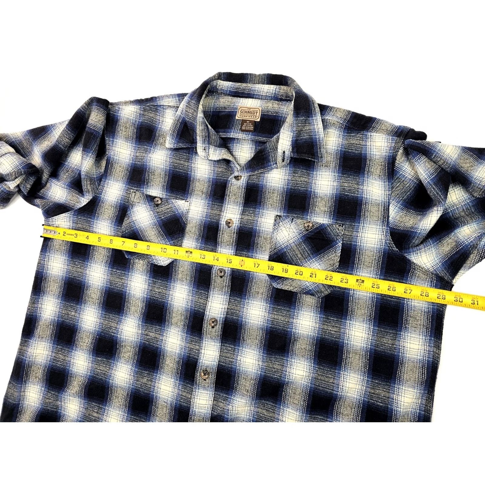 Vintage VINTAGE C. E. Schmidt Workwear Plaid Flannel Shirt Jacket Men 3XL Blue Cotton Size US XXL / EU 58 / 5 - 5 Thumbnail