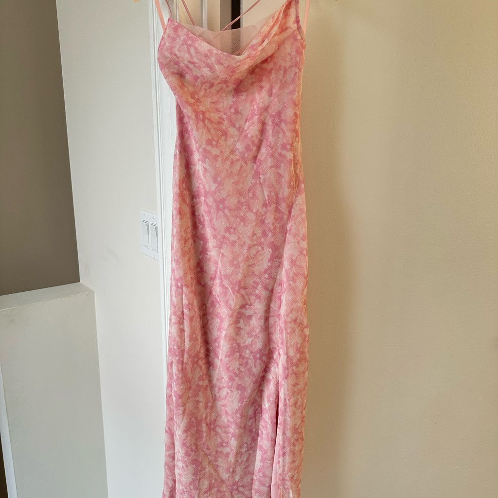 Zara Pink Starry Cloud Cowl Neckline Dress Size S / US 4 / IT 40 - 6 Thumbnail