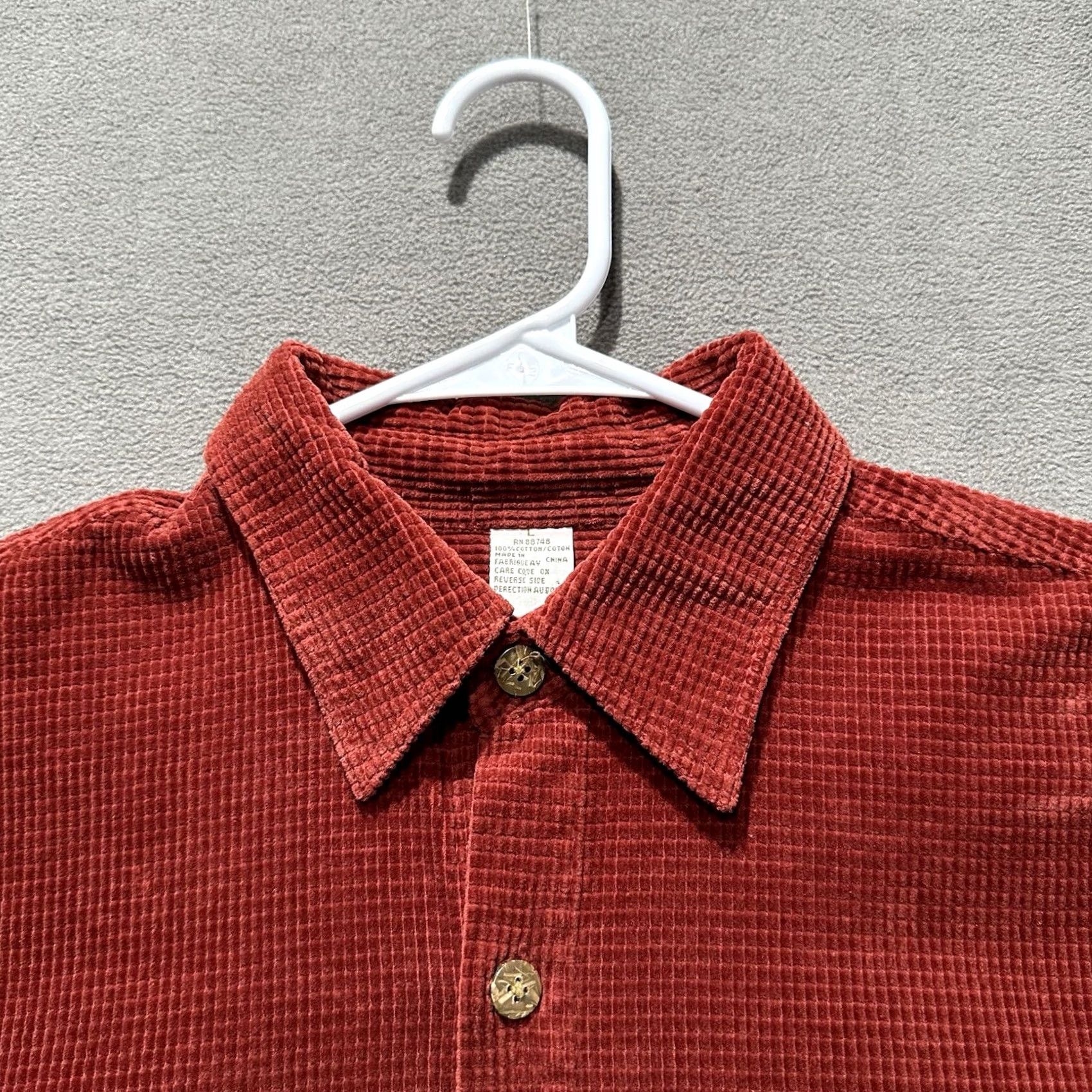 The Territory Ahead The Territory Ahead Shirt Mens L Orange/Red Waffle Textured Button-Up Heavy GUC Size US L / EU 52-54 / 3 - 3 Thumbnail