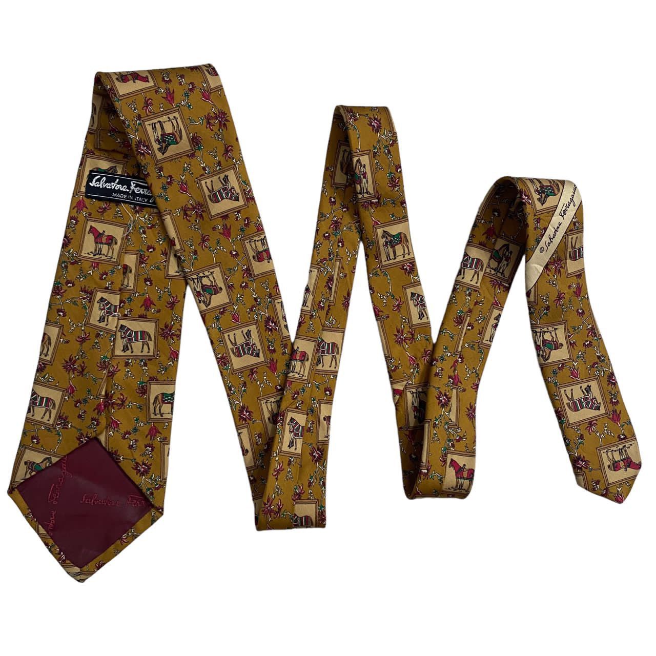 Salvatore Ferragamo ‼️VINTAGE SALVATORE FERRAGAMO Italy Necktie silk tie Size ONE SIZE - 4 Thumbnail