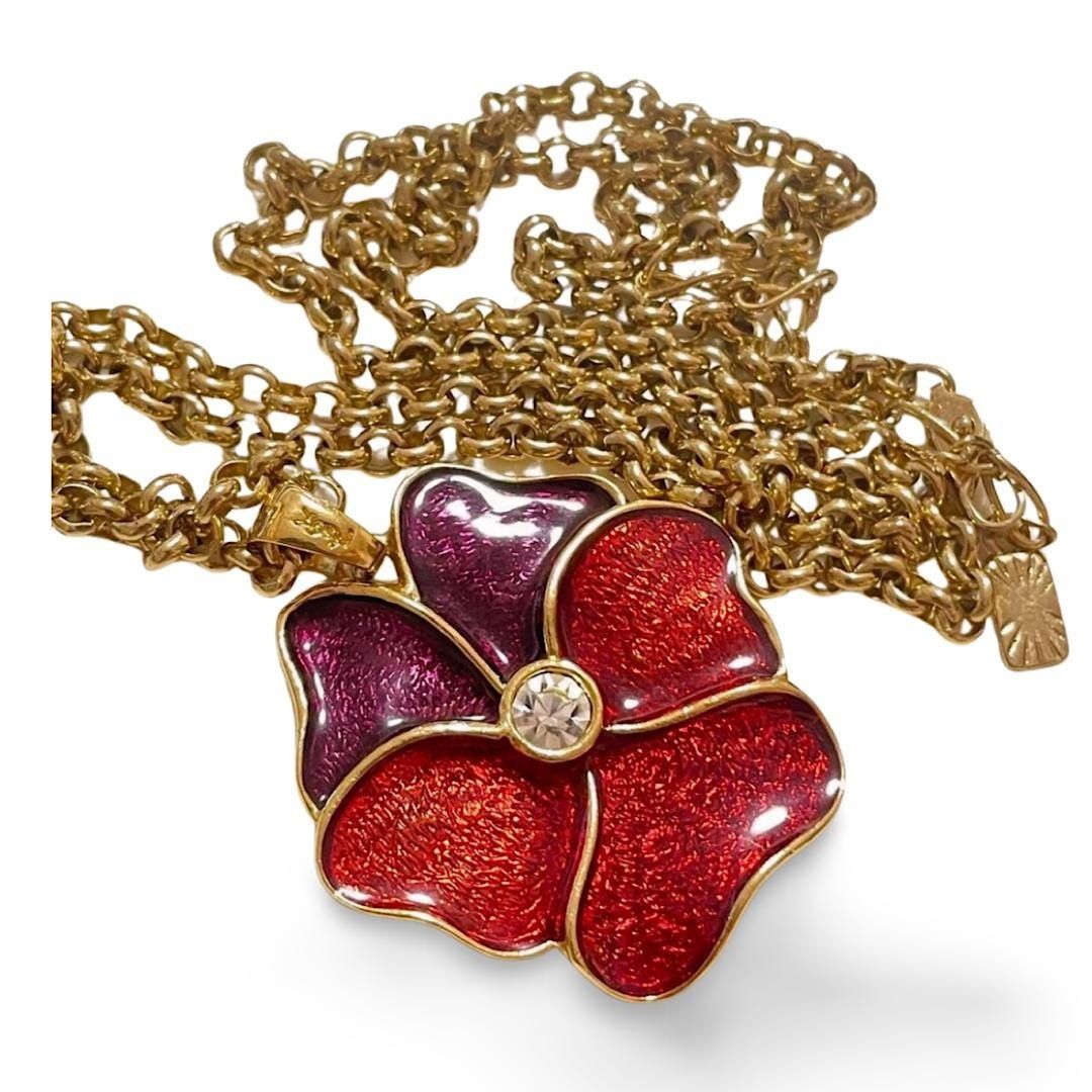 Yves Saint Laurent Vintage Yves Saint Laurent golden chain necklace with pansy Size ONE SIZE - 3 Thumbnail