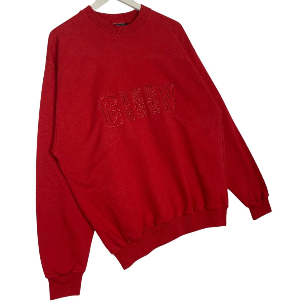 Vintage Vintage Red/Green Crewneck Sweatshirt Red Pullover Jumper M Size US L / EU 52-54 / 3 - 3 Thumbnail