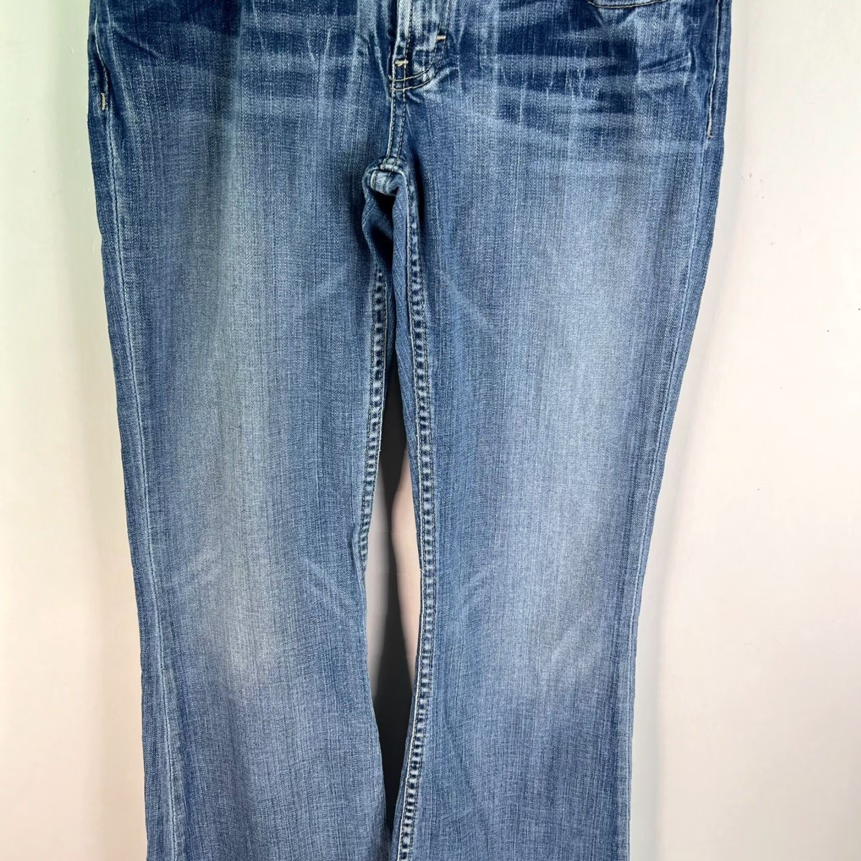 Vintage Buckle BKE Payton Dark Blue Flared Stretch Denim Jeans Women's 29 Regular 32 Inseam 90s Size 29" - 3 Thumbnail
