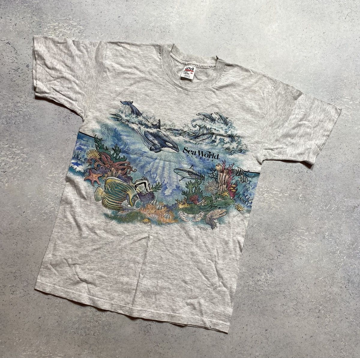 Anvil Vintage T-shirt with Sea World print produced San Segal Size US M / EU 48-50 / 2 - 2 Thumbnail