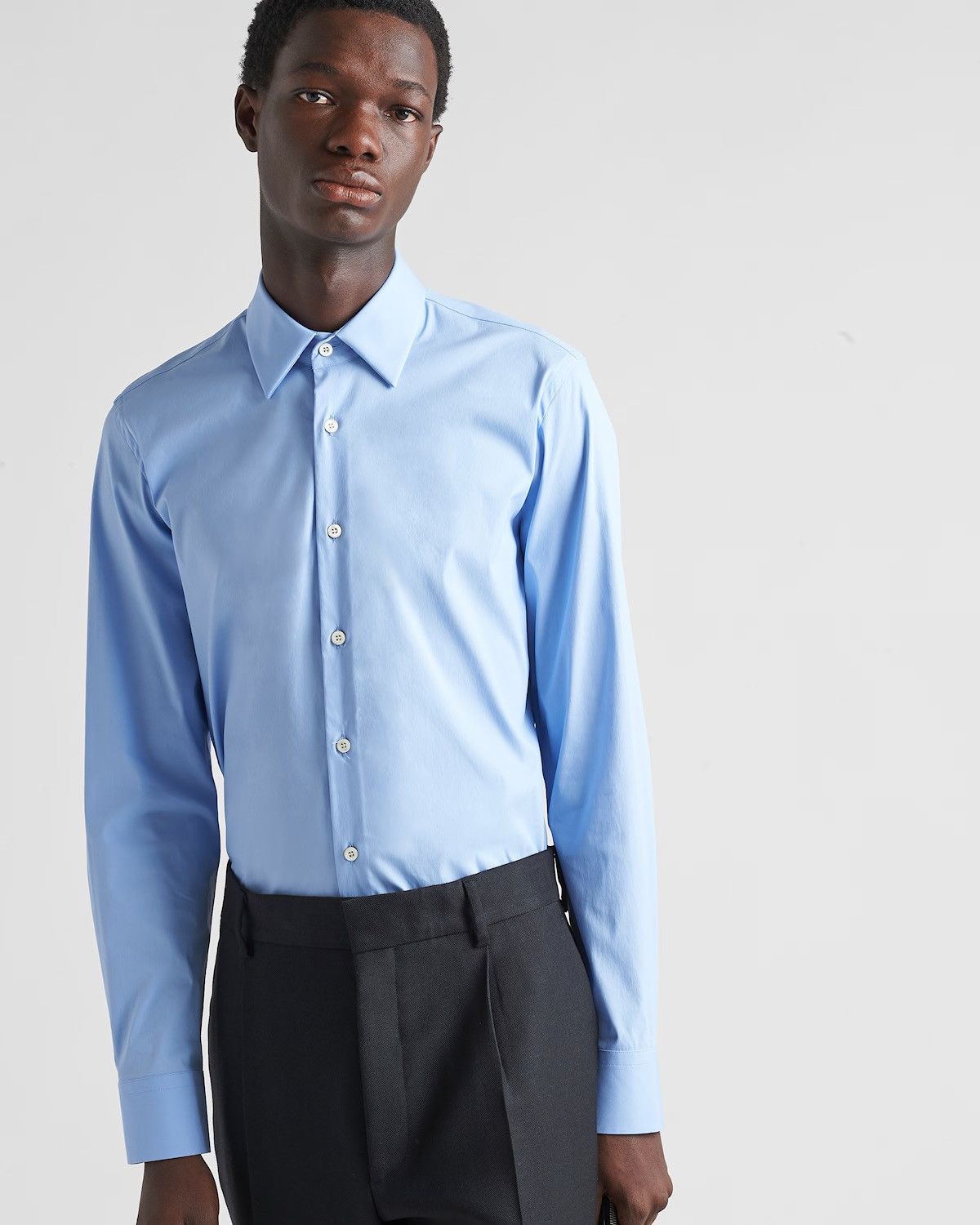 Prada NEW PRADA Stretch Cotton Shirt Blue Mens Long Sleeve Size US L / EU 52-54 / 3 - 1 Thumbnail
