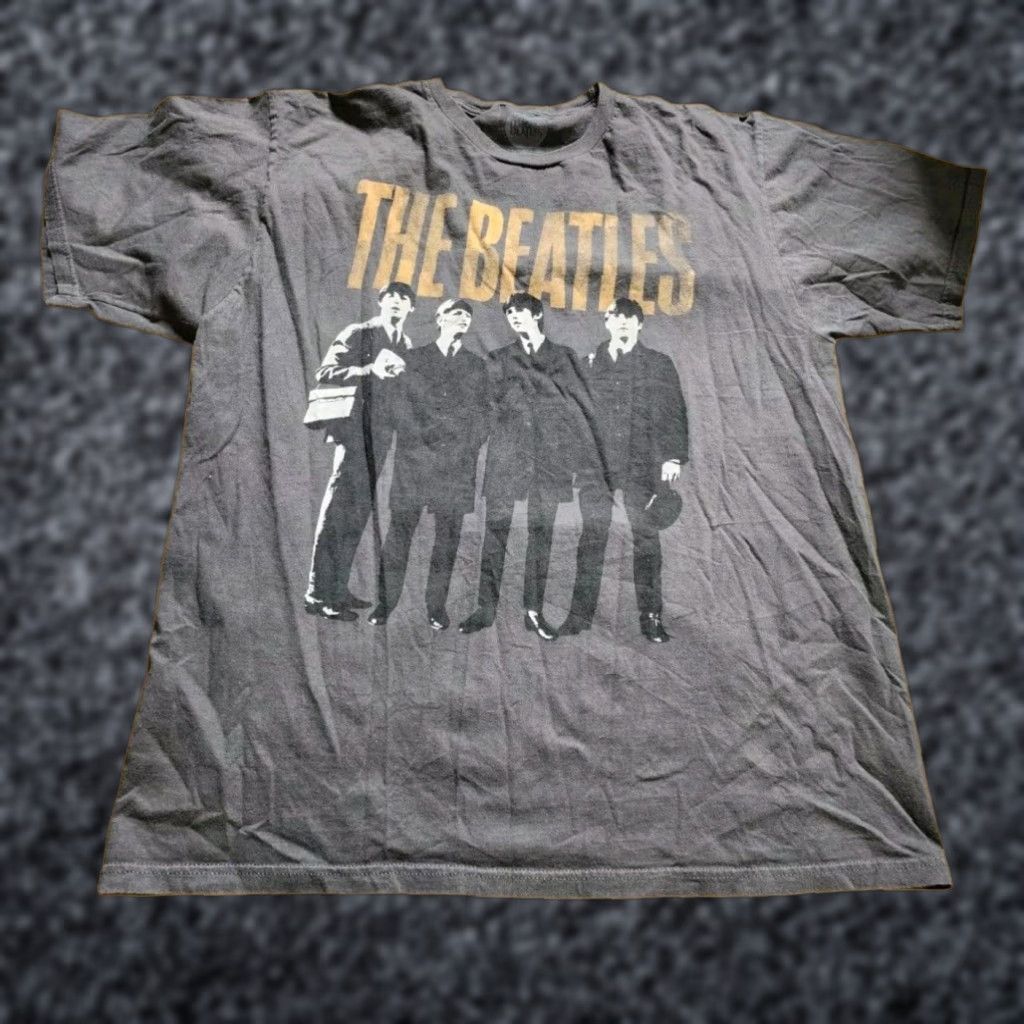 Apple The Beatles Big Graphic Band T Shirt Gray XL Mens 100% Cotton Rock Music Tee Size US XL / EU 56 / 4 - 1 Thumbnail