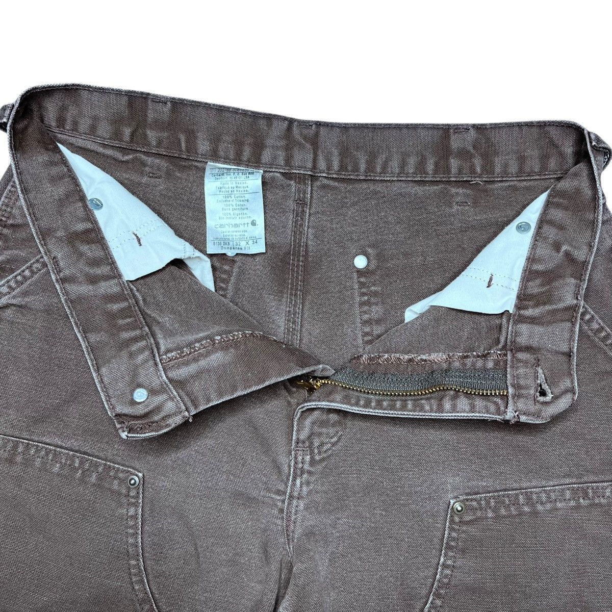 Carhartt Vintage Carhartt B136 DKB Double Knee Brown Canvas Pants Size US 31 - 3 Thumbnail