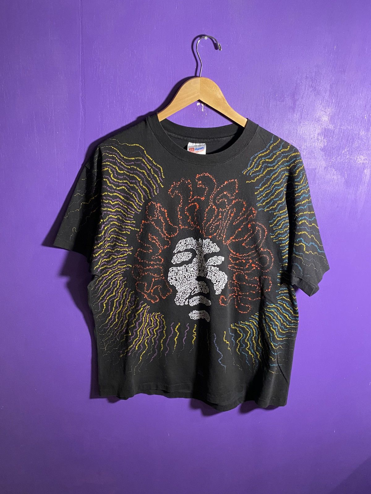Vintage 90s Jimi Hendrix colorful AOP t-shirt