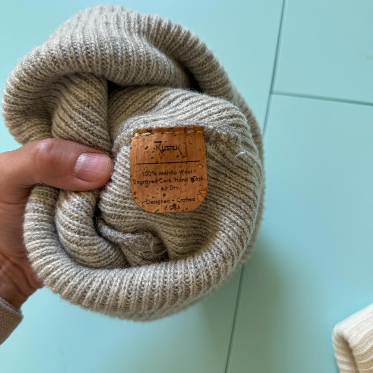 Designer Rustek Beanies 100% Organic Cotton & 100% Merino Wool Size ONE SIZE - 6 Thumbnail
