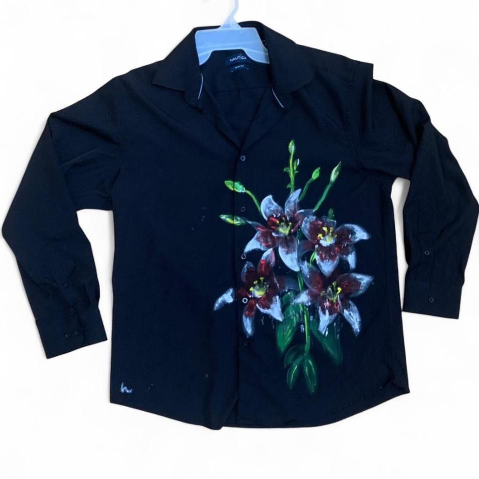Nautica Nautica black floral button up shirt Size US M / EU 48-50 / 2 - 1 Thumbnail