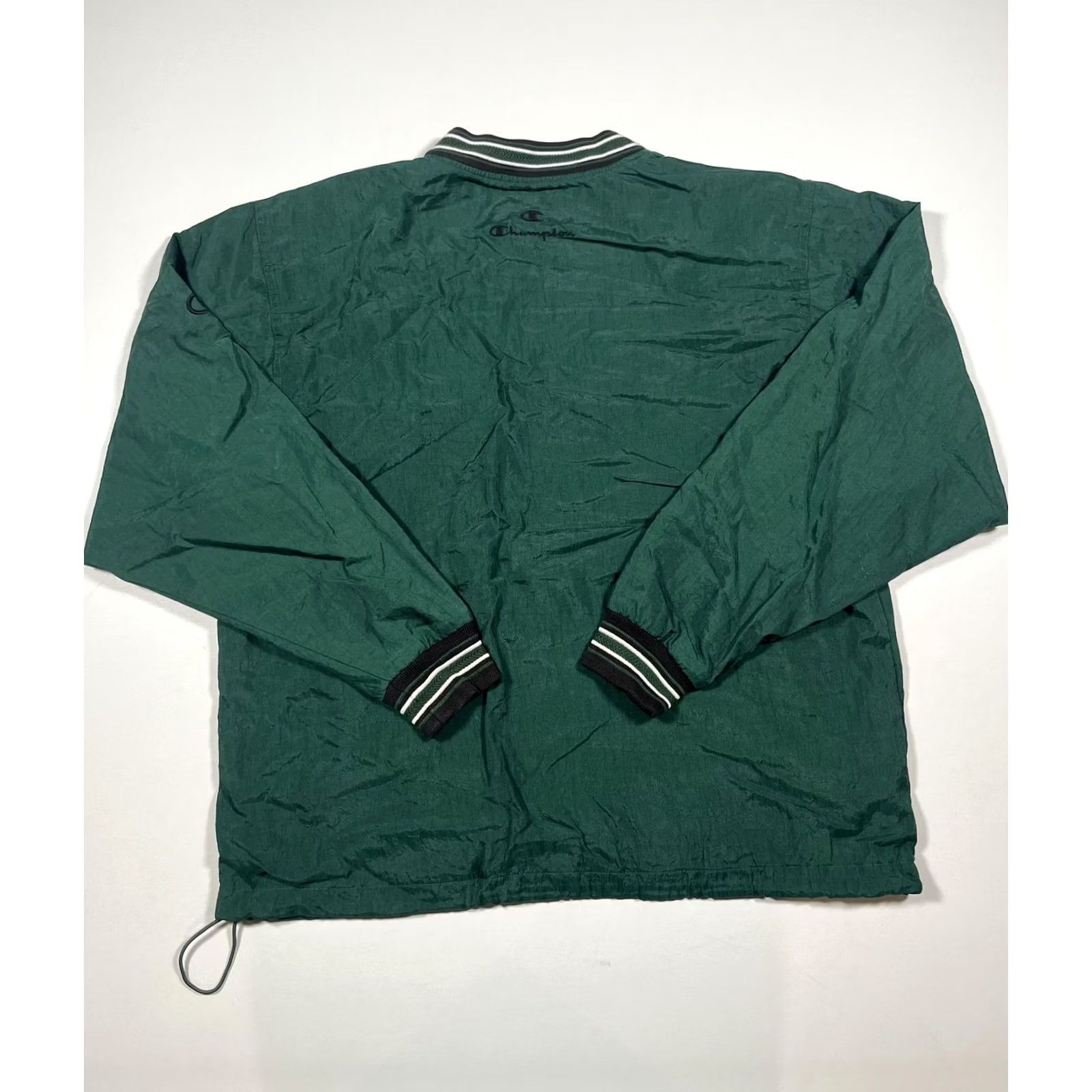 Champion Champion V-Neck Windbreaker Jacket Mens M Green Pullover Solway Embroidered Size US M / EU 48-50 / 2 - 2 Thumbnail