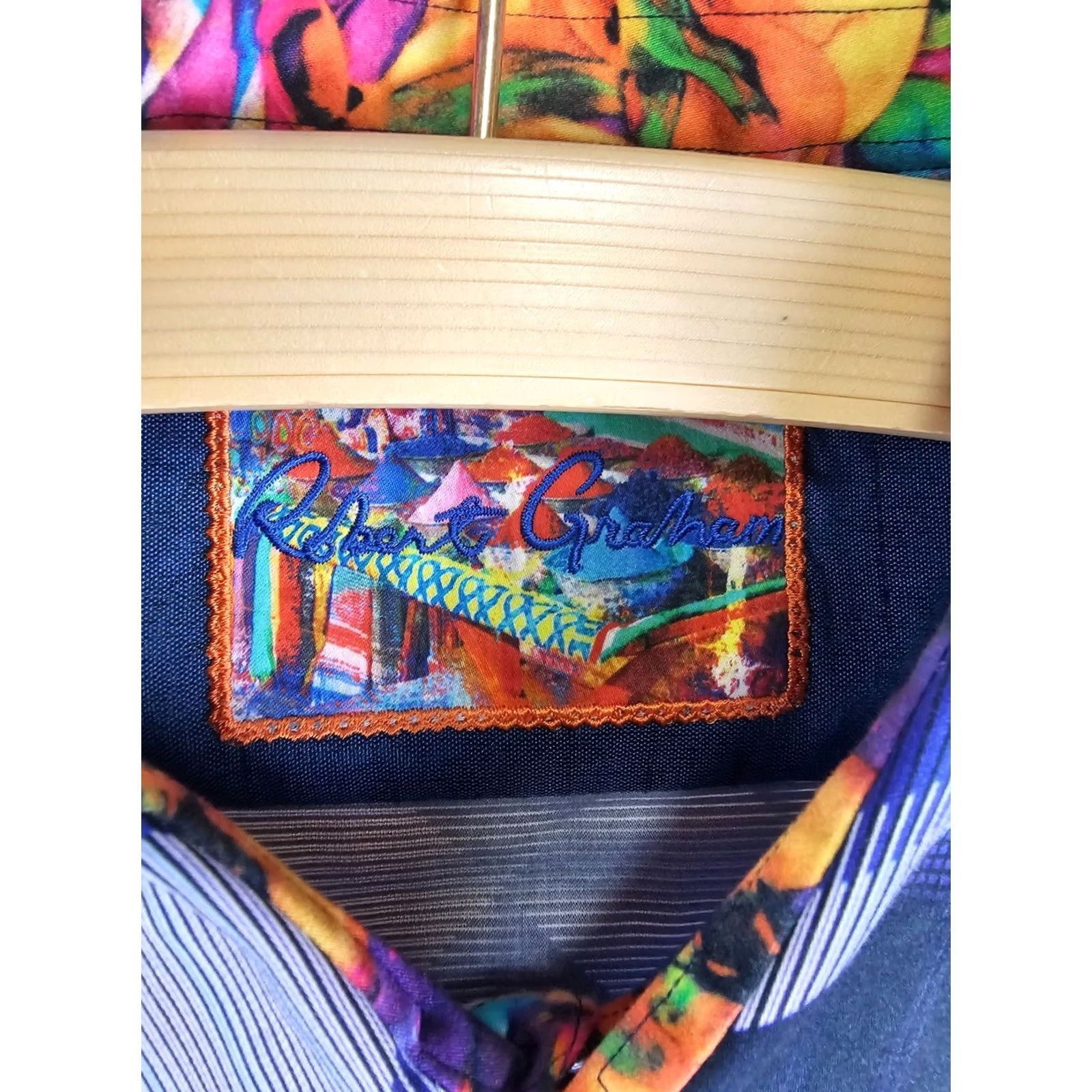 Robert Graham RObert Graham GEOMETRIC BLUE EMBRODERY SHIRT SZ XXLARGE Shirt Long Sleeve Cotton Multi-Color 2XL ROCKABILLY Mens Size US XXL / EU 58 / 5 - 2 Thumbnail