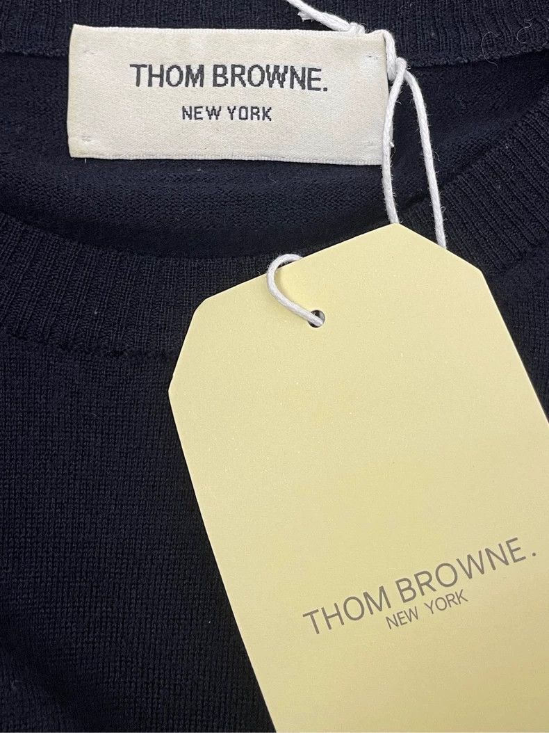 Thom Browne Thom Browne size1 Blue and green round collar wool sweater Size US S / EU 44-46 / 1 - 6 Thumbnail