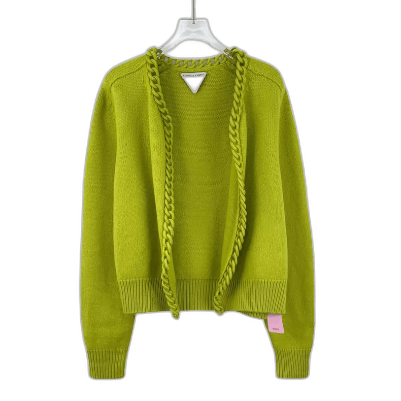Bottega Veneta Bottega Veneta Green Knit Cardigan Sweater Size L / US 10 / IT 46 - 1 Thumbnail