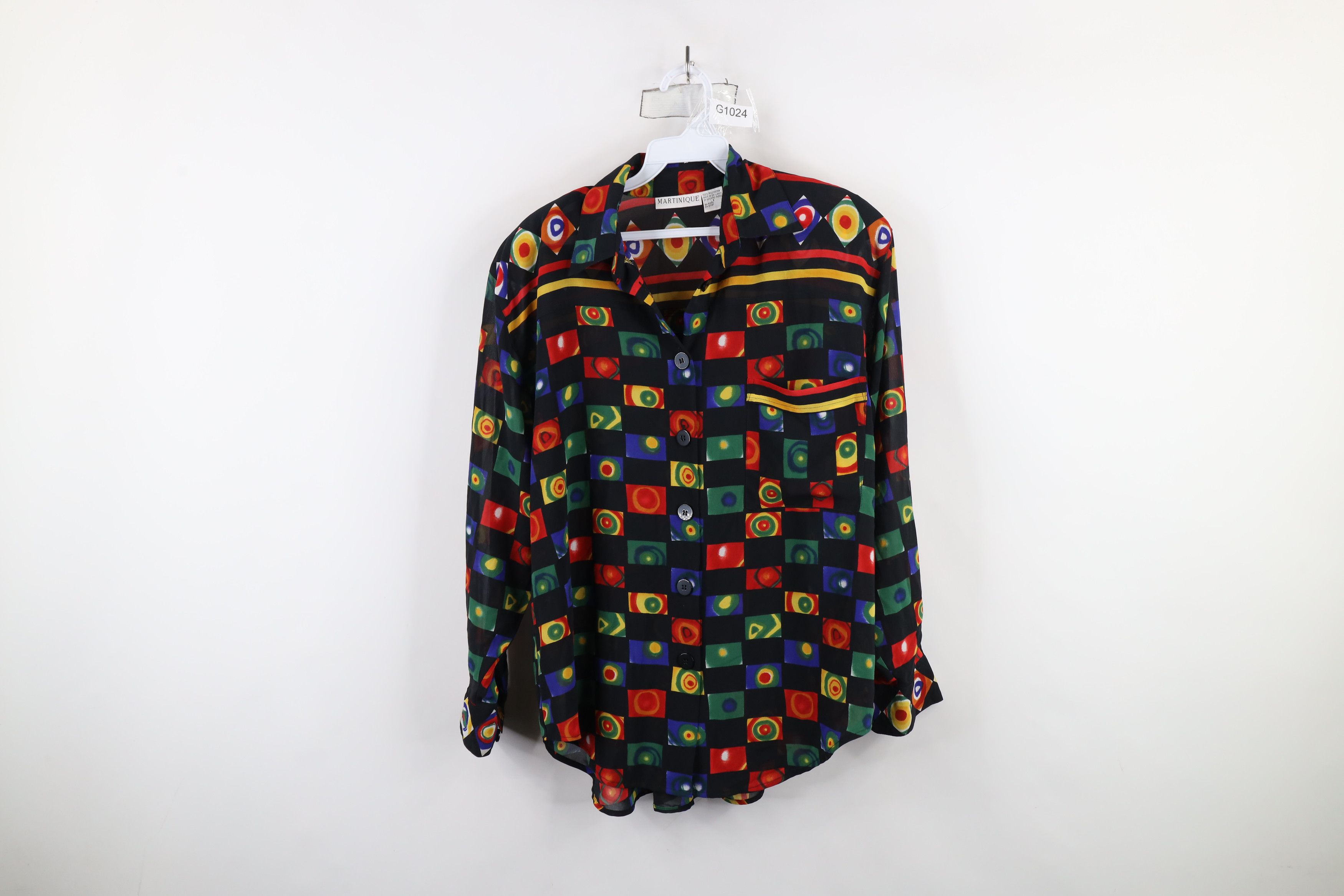 Vintage Vintage 90s Streetwear Abstract Collared Button Shirt Size M / US 6-8 / IT 42-44 - 1 Thumbnail