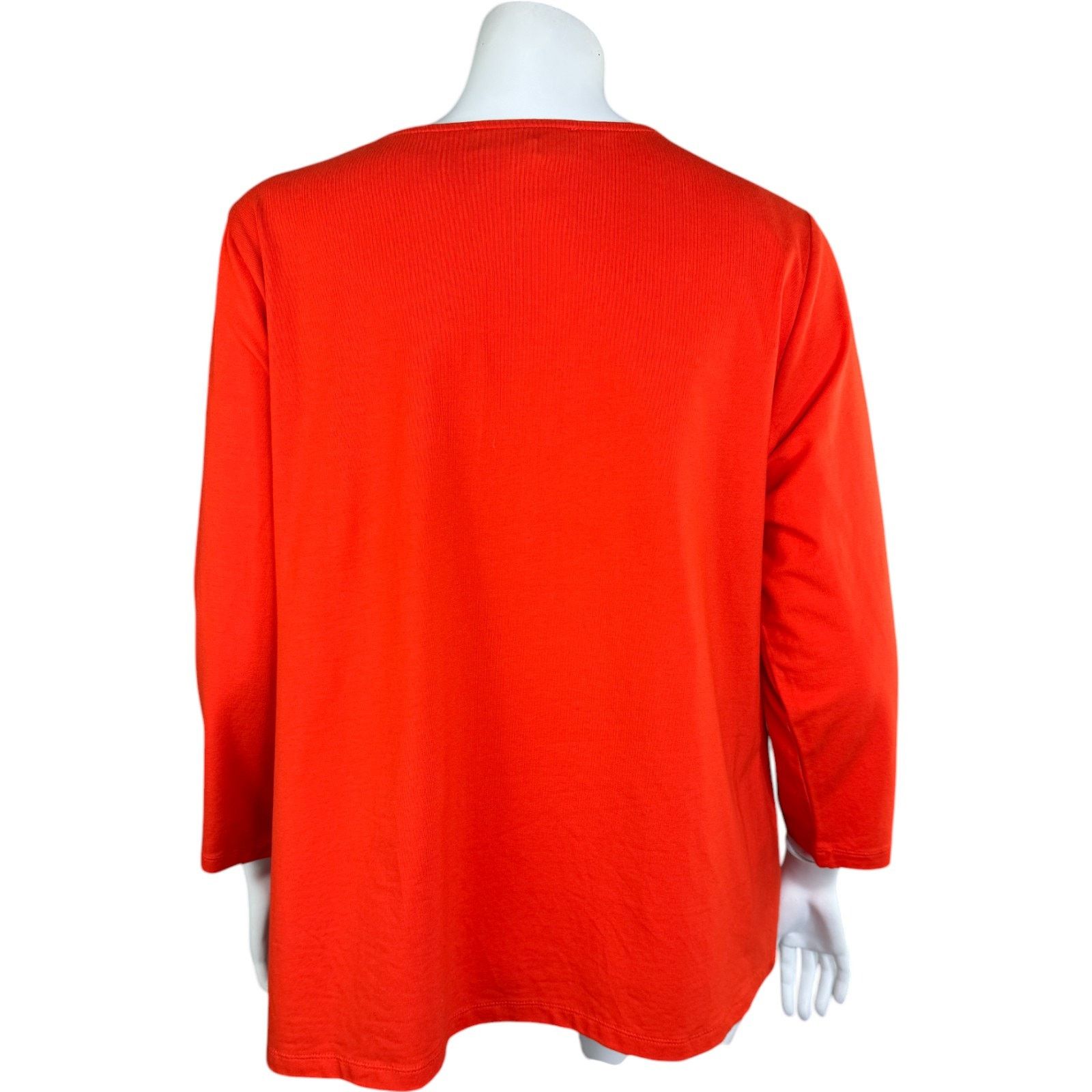 Jones New York Jones New York Orange Womens 1X Stretch 3/4 Sleeve Blouse Size XL / US 12-14 / IT 48-50 - 3 Thumbnail