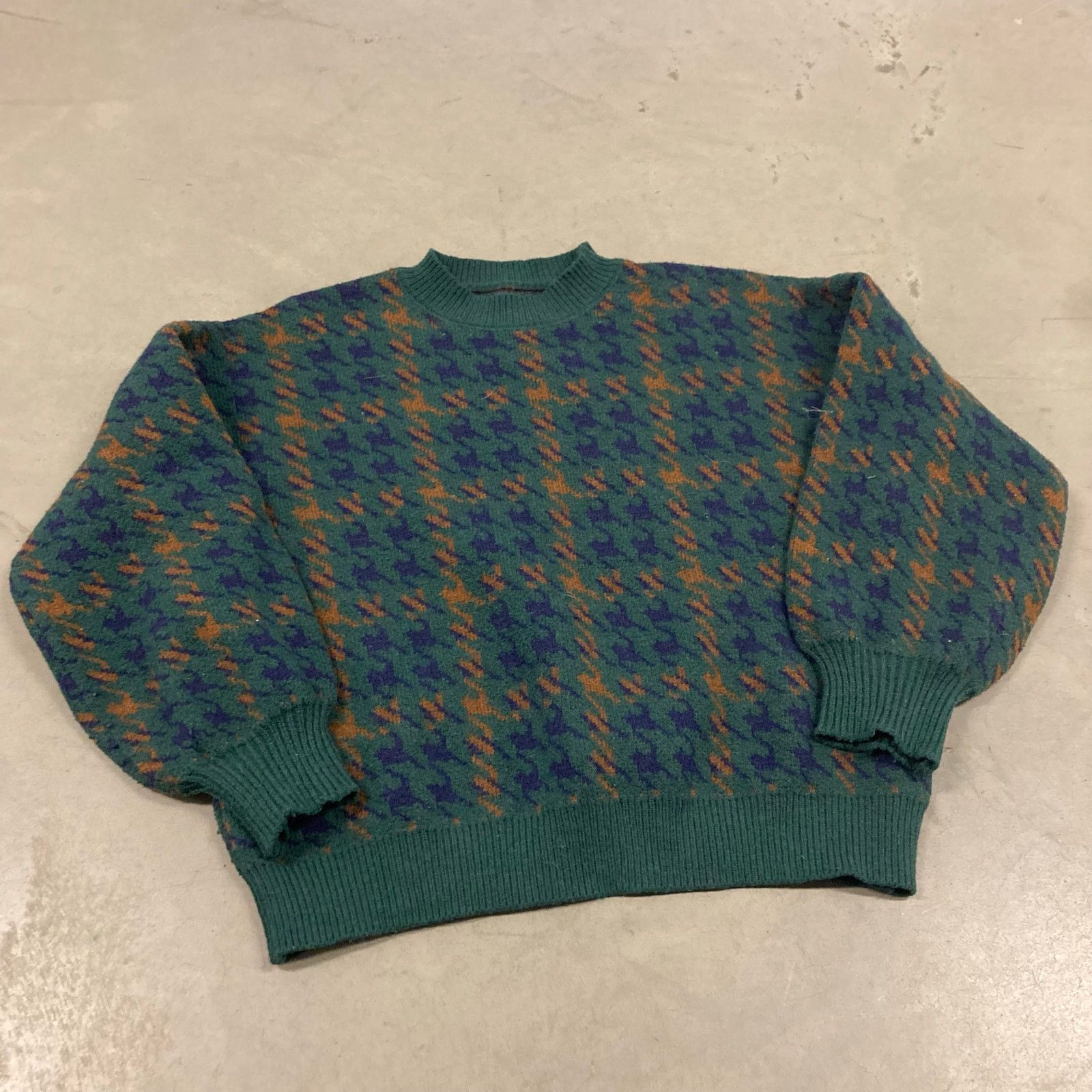 Vintage vintage y2k green patterned sweater Size US S / EU 44-46 / 1 - 1 Thumbnail
