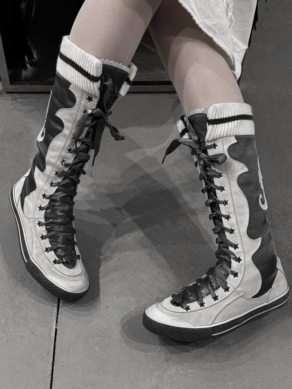 Diesel Rare Diesel Pop star Archive The Voice Leather High Boots Size US 7.5 / IT 37.5 - 1 Thumbnail