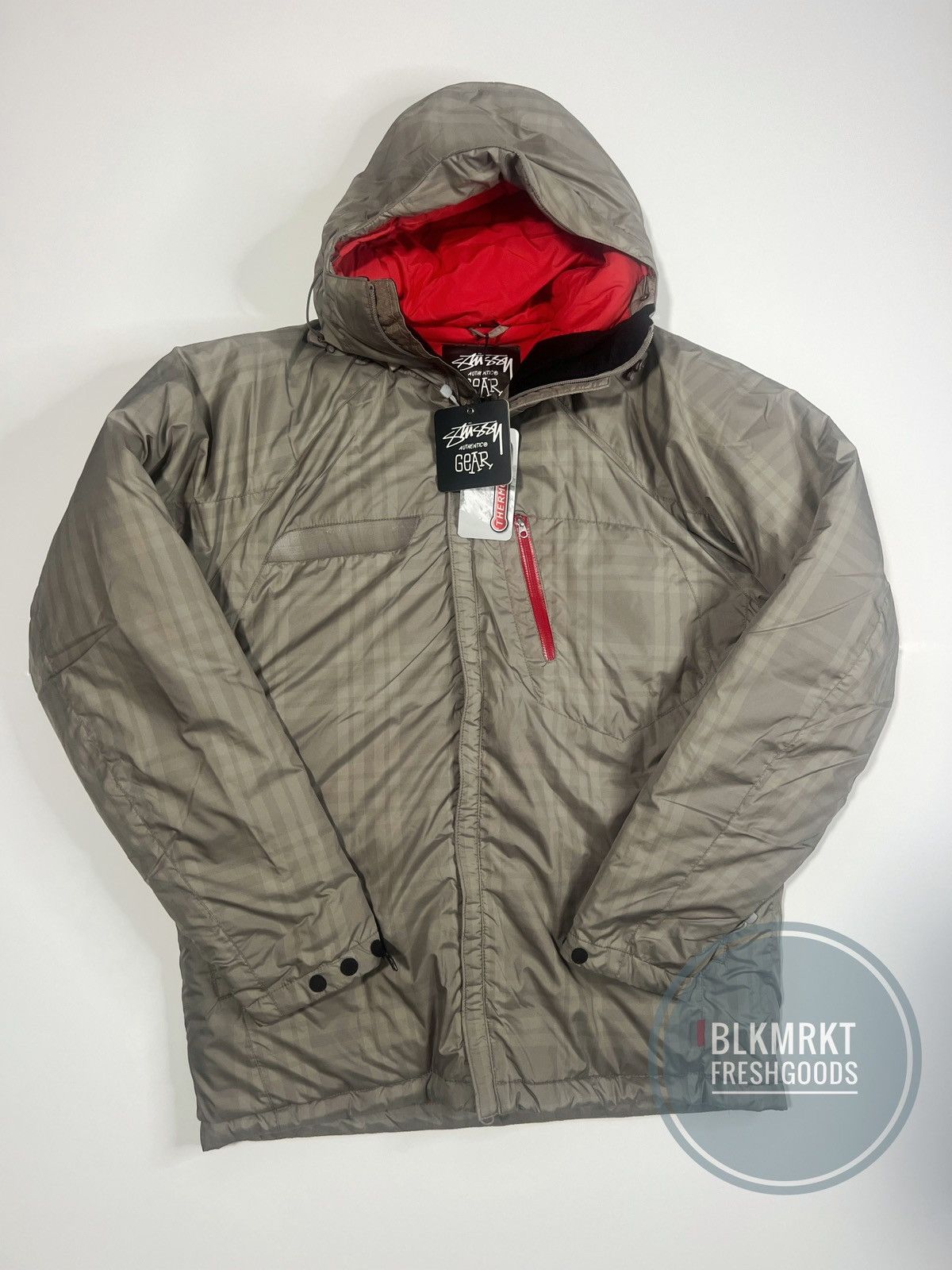 Stussy Vintage Stussy Plaid Thermolite Full Zip Jacket Khaki M Size US M / EU 48-50 / 2 - 1 Thumbnail