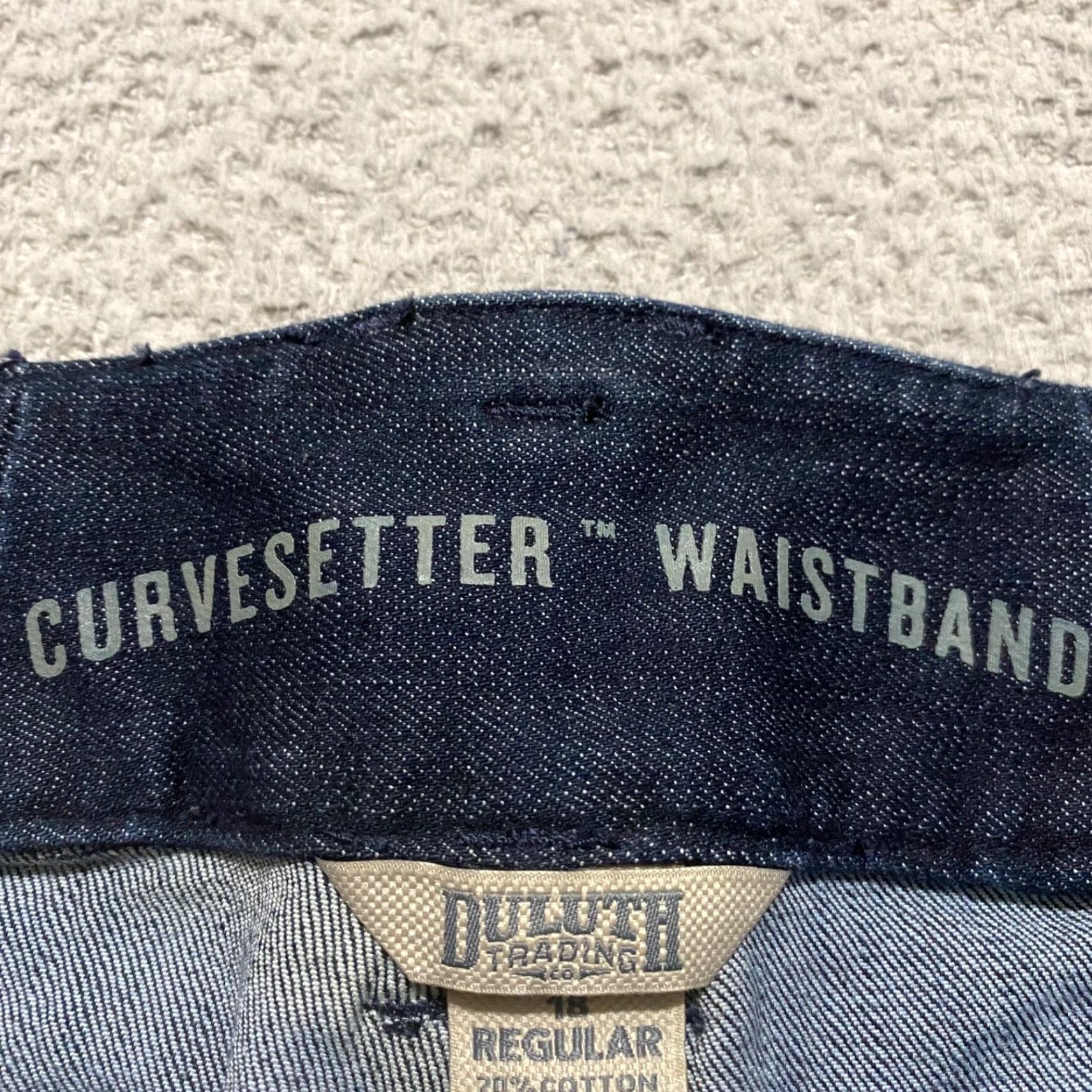 Denime Duluth Womens 18 Plus Jeans Blue Denim Carpenter Curvesetter Dark Wash Work Shirt Pants? Size 40" / US 18 - 4 Thumbnail