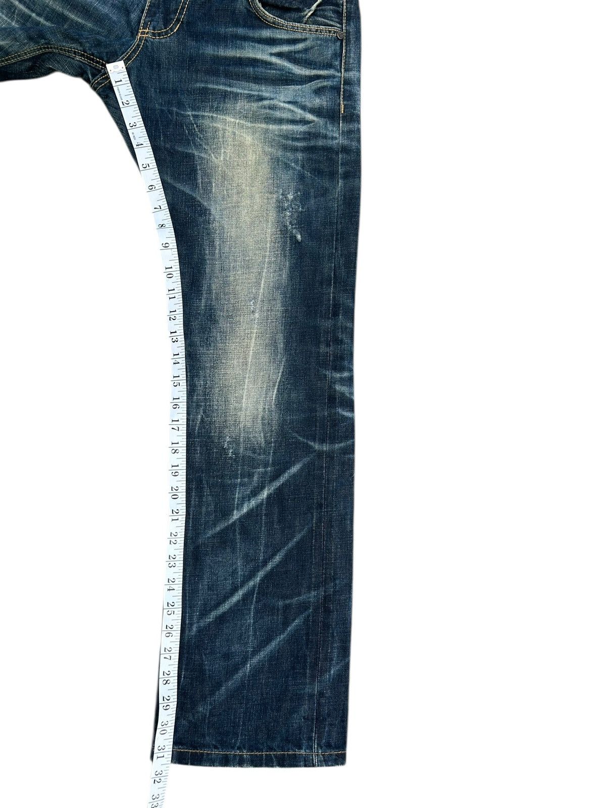 Kapital Flare Yoshitomo Nara Lolita Distressed Denim Jeans Size US 34 / EU 50 - 23 Thumbnail