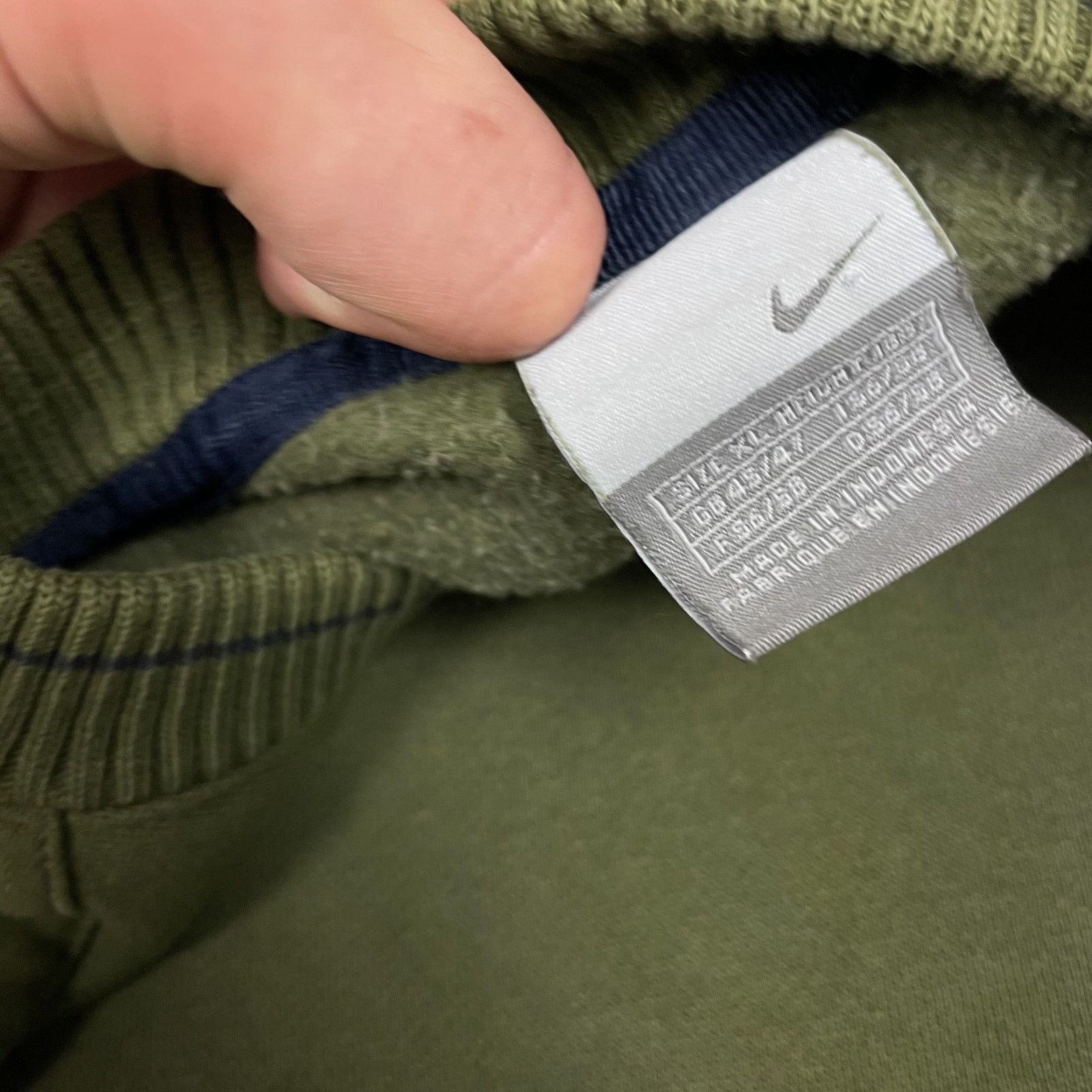 Nike × Vintage Nike Men Olive Green Spellout Fleece Pullover Sweatshirt XL Size US XL / EU 56 / 4 - 11 Thumbnail
