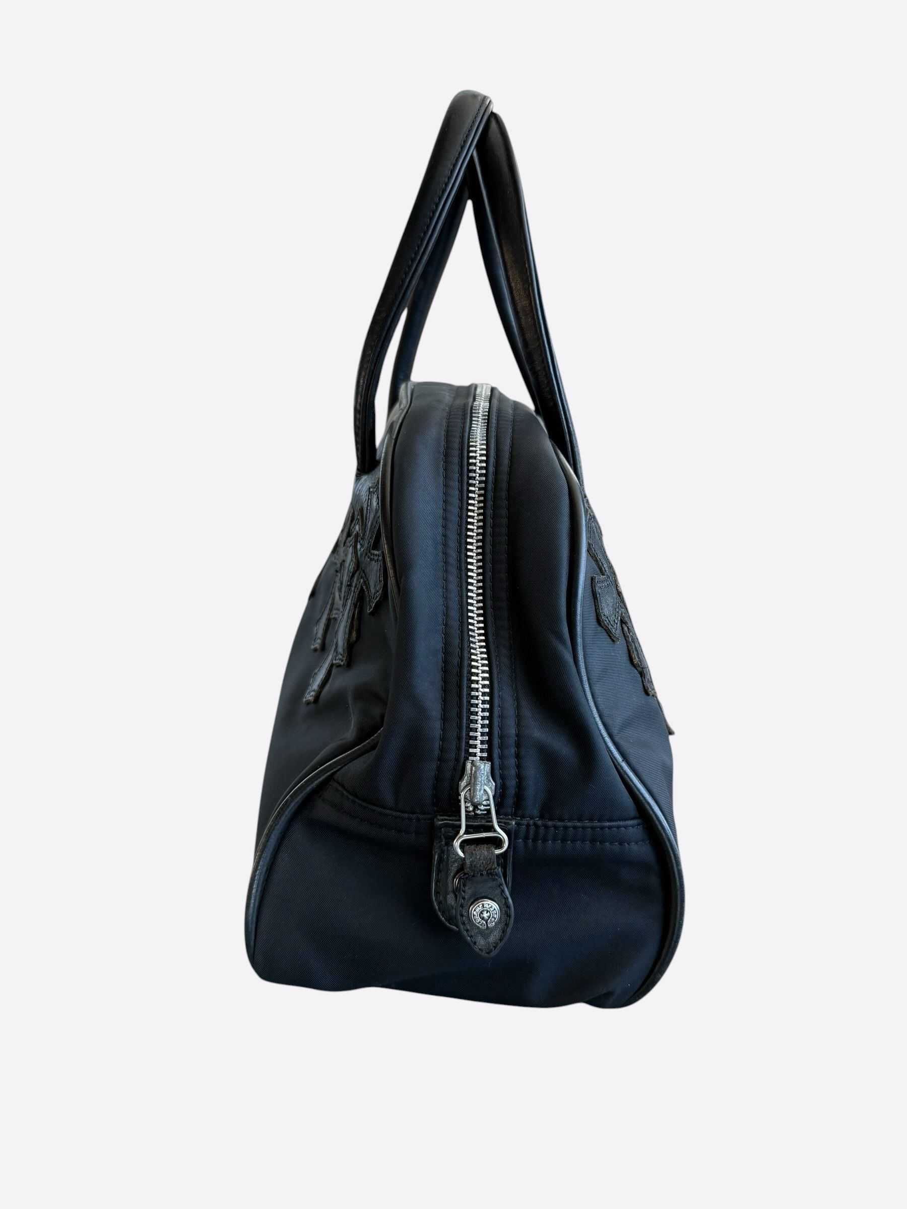 Chrome Hearts Chrome Hearts Black Leather & Nylon Cross Patch Bowling Bag Size ONE SIZE - 2 Thumbnail