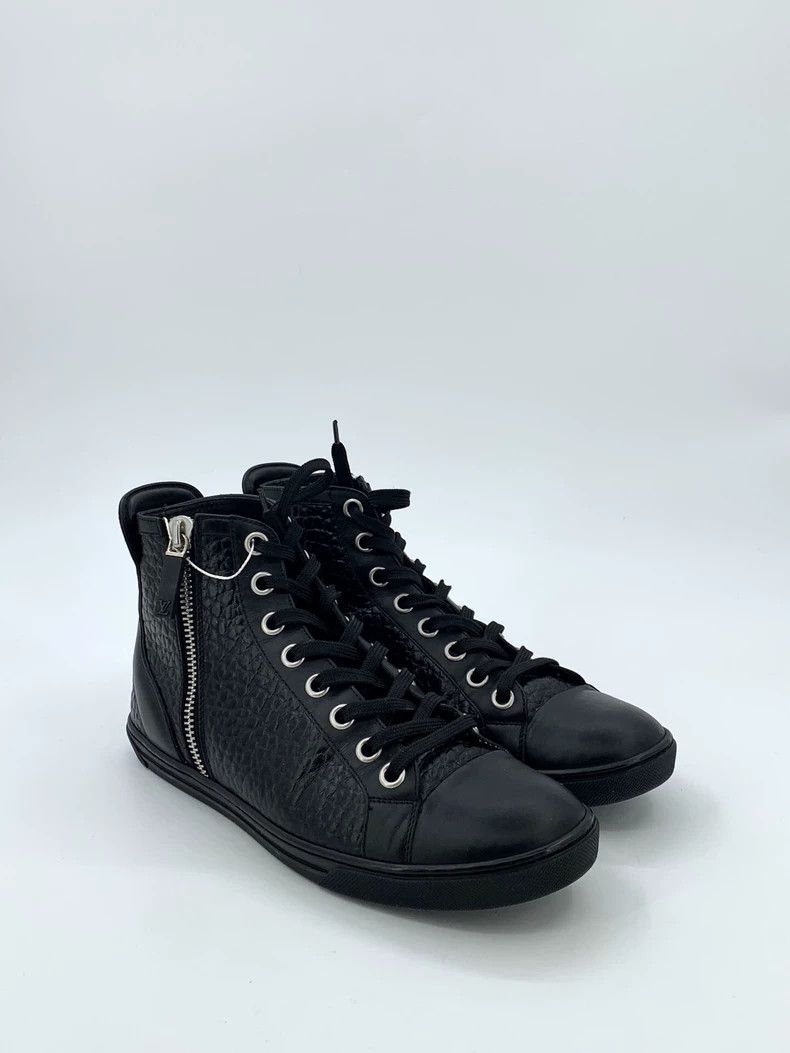 Louis Vuitton Louis Vuitton Black alligator leather lace-up zip-up high- Size US 6.5 / EU 39-40 - 2 Thumbnail