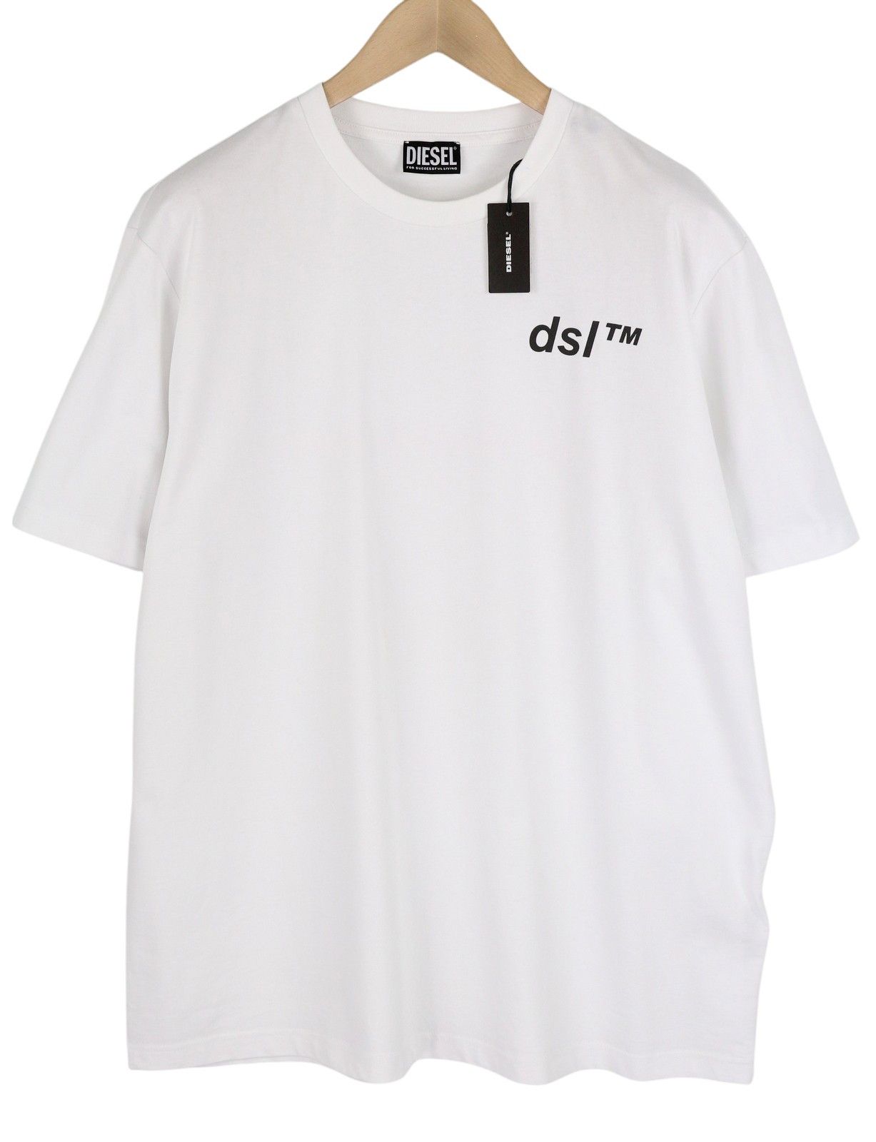Diesel T-JUST-B56 2XL White Crew Logo T-Shirt 41176 Size US XXL / EU 58 / 5 - 1 Thumbnail