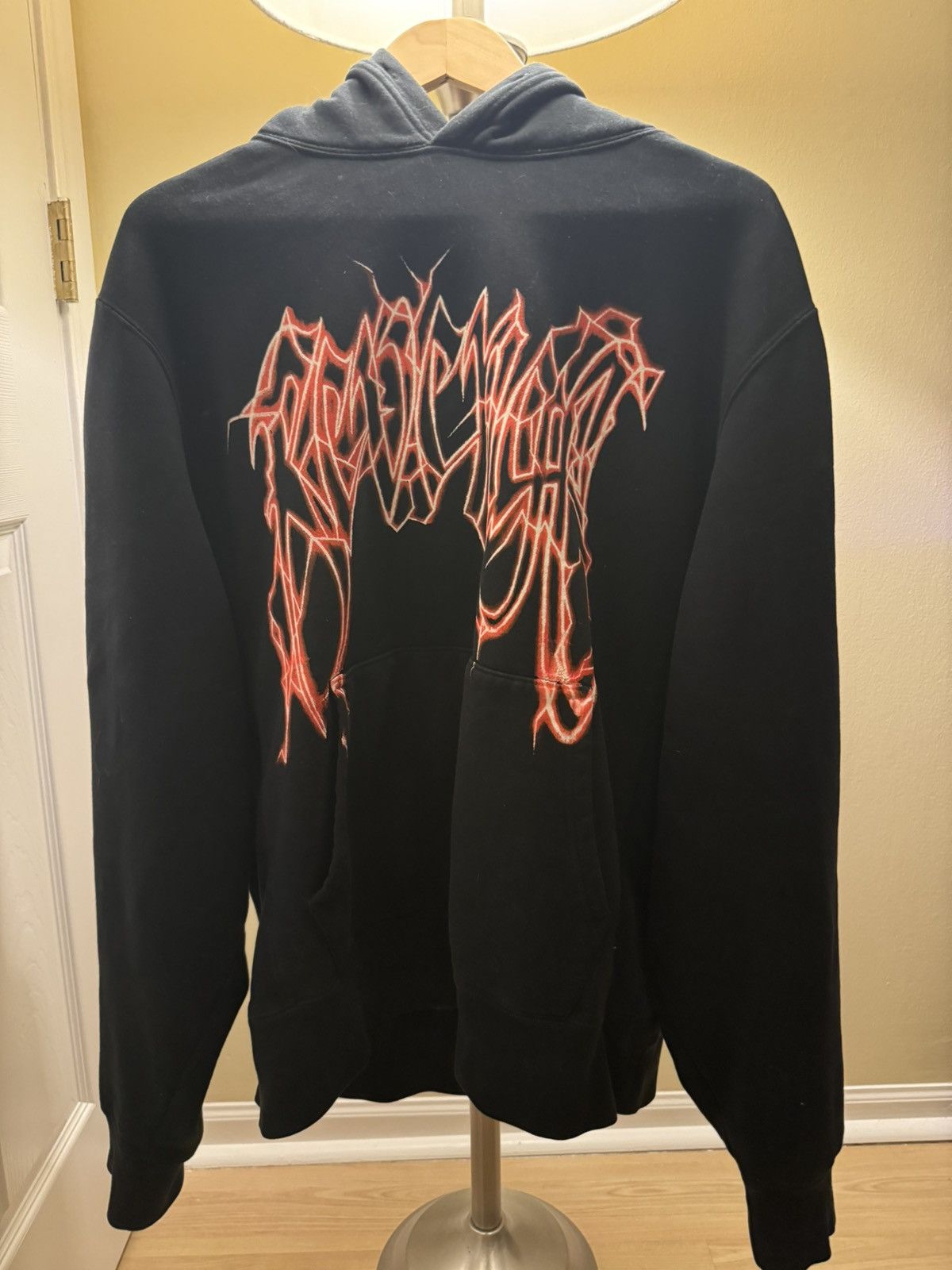 image of Revenge Red Lightning Logo Hoodie in Black, Men's (Size XL)