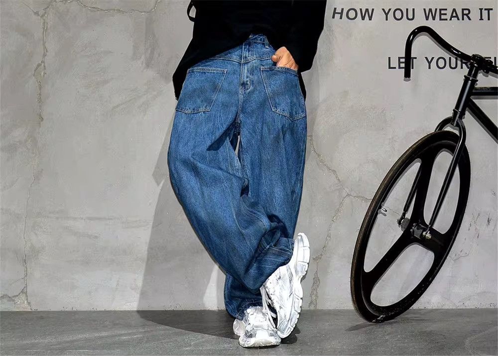 Designer × Jean Streetwear Designer Baggy Dirty Hip Hop Jeans Size US 28 / EU 44 - 2 Thumbnail
