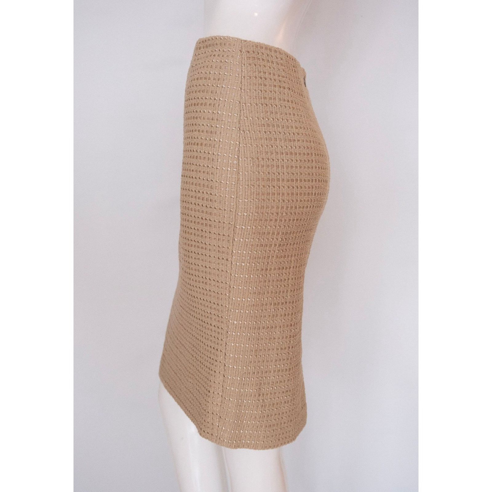 Escada Escada Tan Knee-Length Pencil Skirt - Size 34 (IT) Size 34" / US 12 / IT 48 - 2 Thumbnail